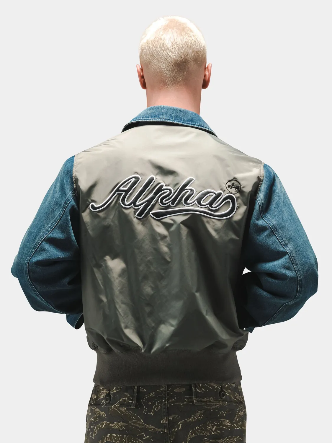 Alpha Industries Denim Relaxed Mixed Media flight gri
