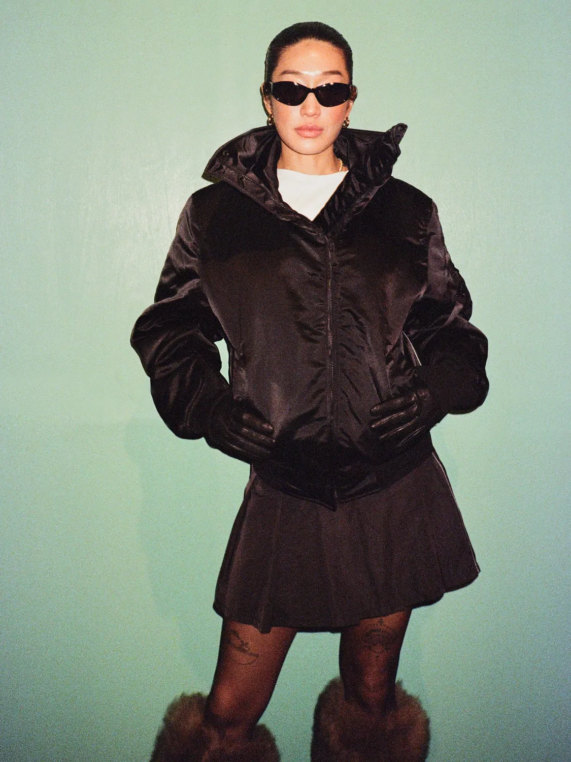 Alpha Industries Peggy Gou fustă mini wrap gri poliester