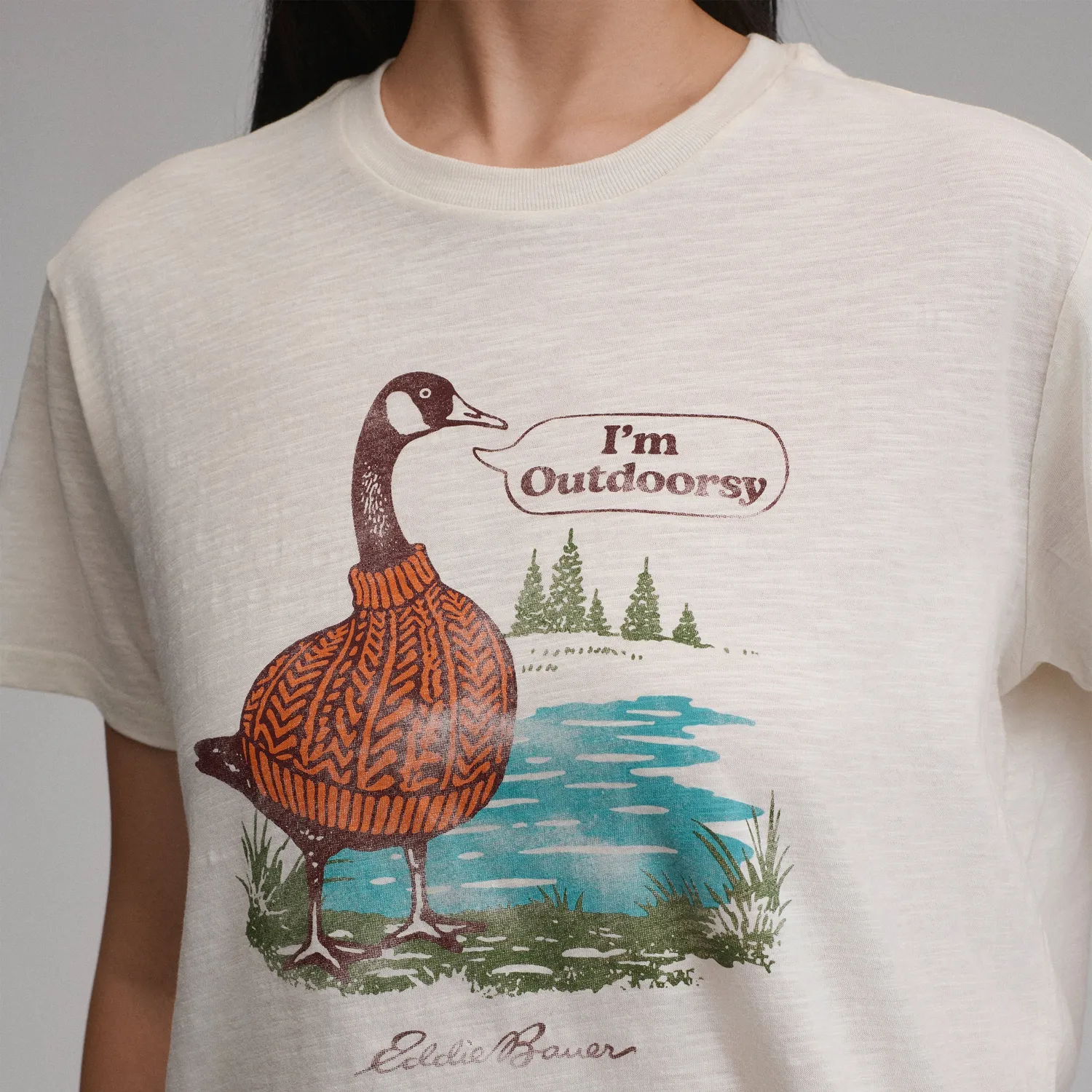 Eddie Bauer Goose tricou bumbac ivory