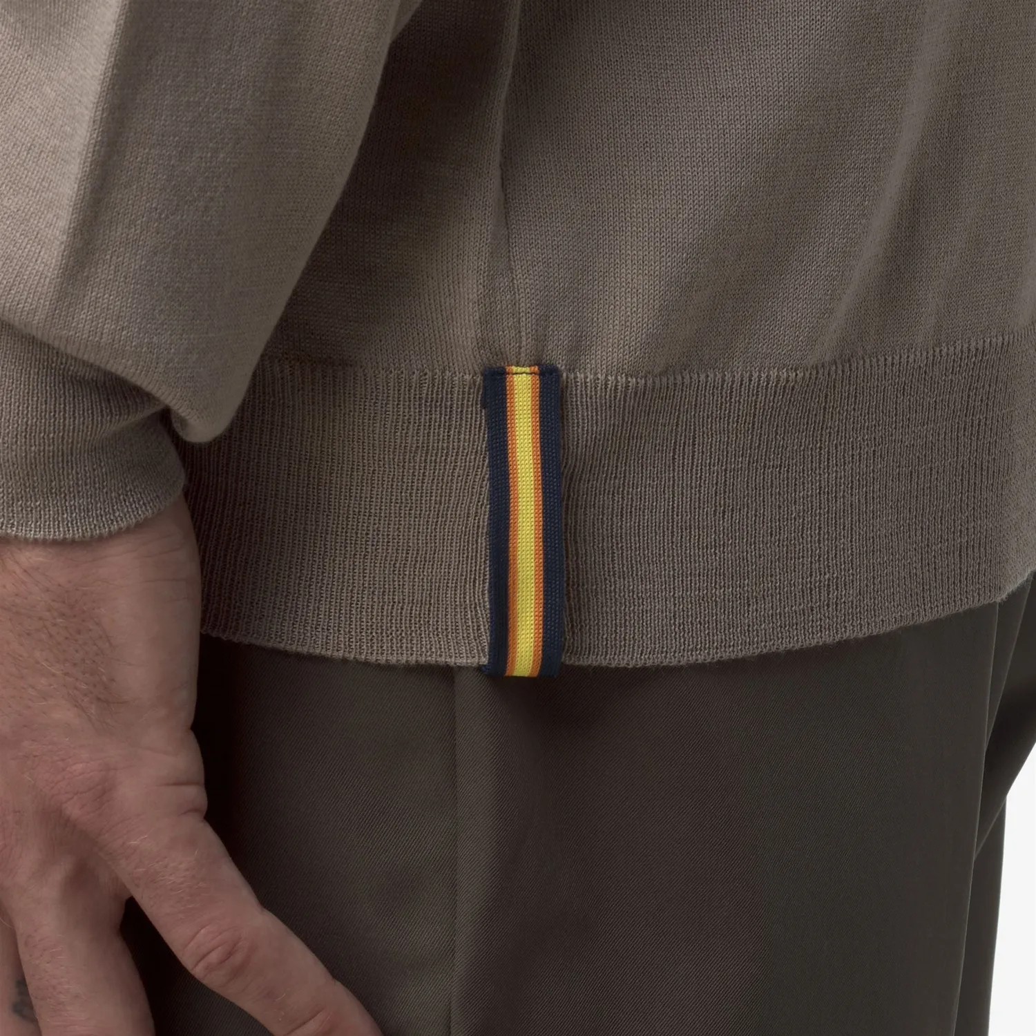 K-Way Rey Wool Merino Blend Pulover Bej Taupe Lână