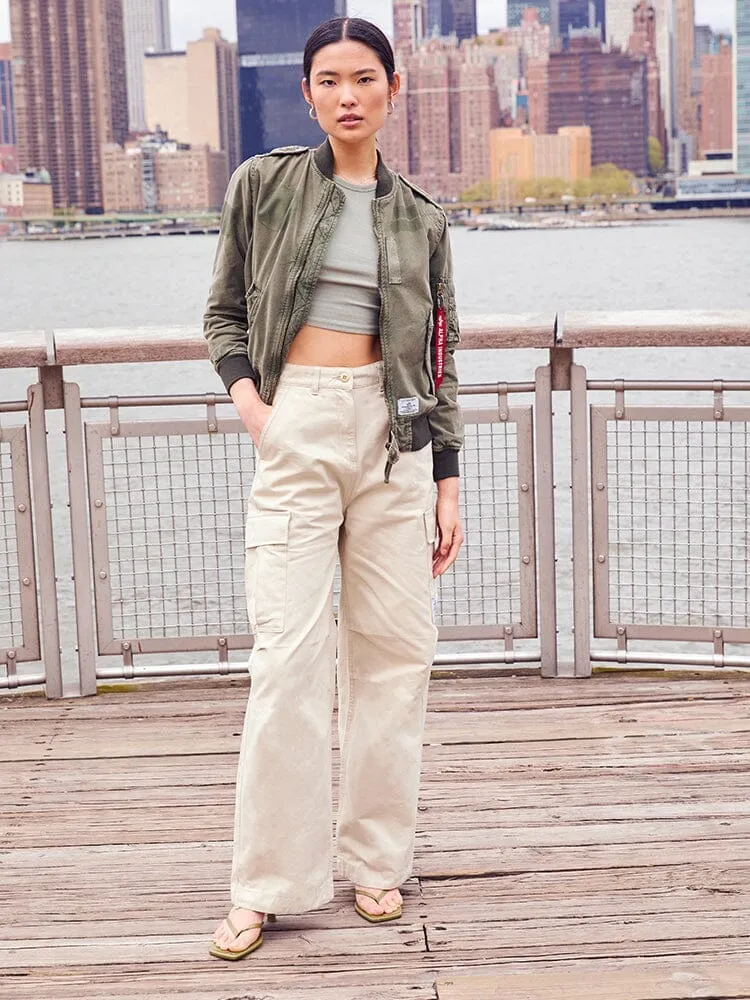 Alpha Industries M-65 pantaloni cargo dama limestone