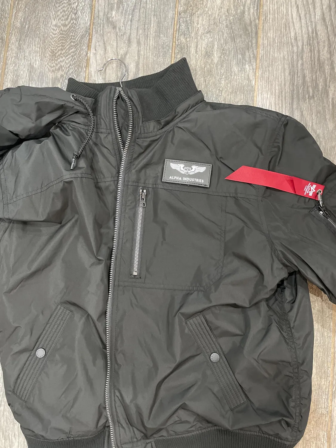Alpha Industries MA-1 Hooded Rib geaca bomber neagra
