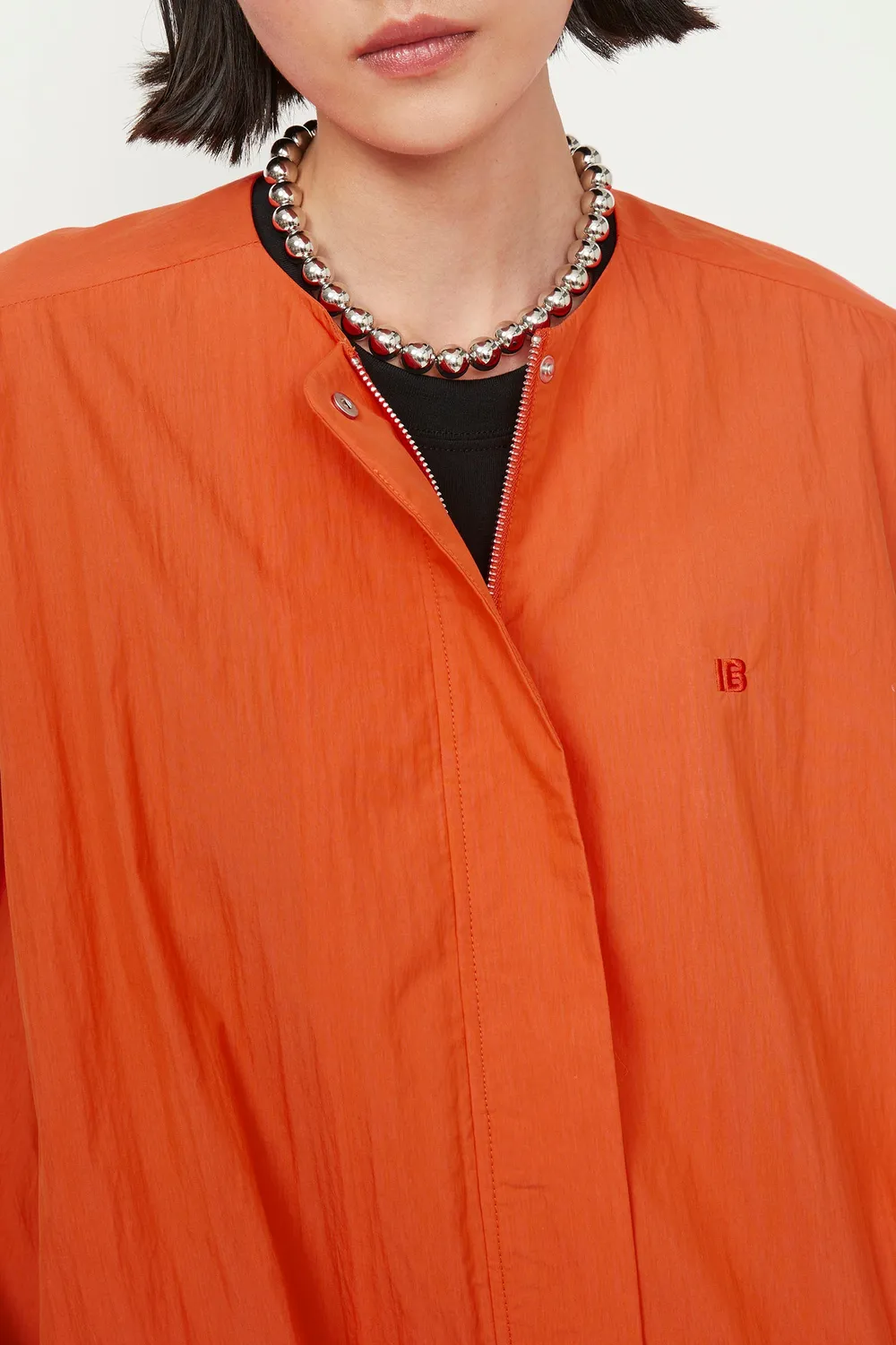 Isabelle Blanche vestă tangerine efect balon