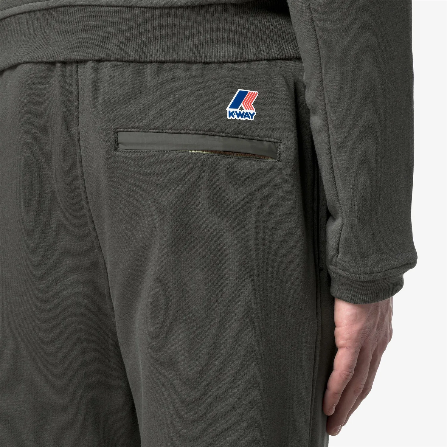 K-Way Philbert Poly Cotton pantaloni sport Green Blackish fleece