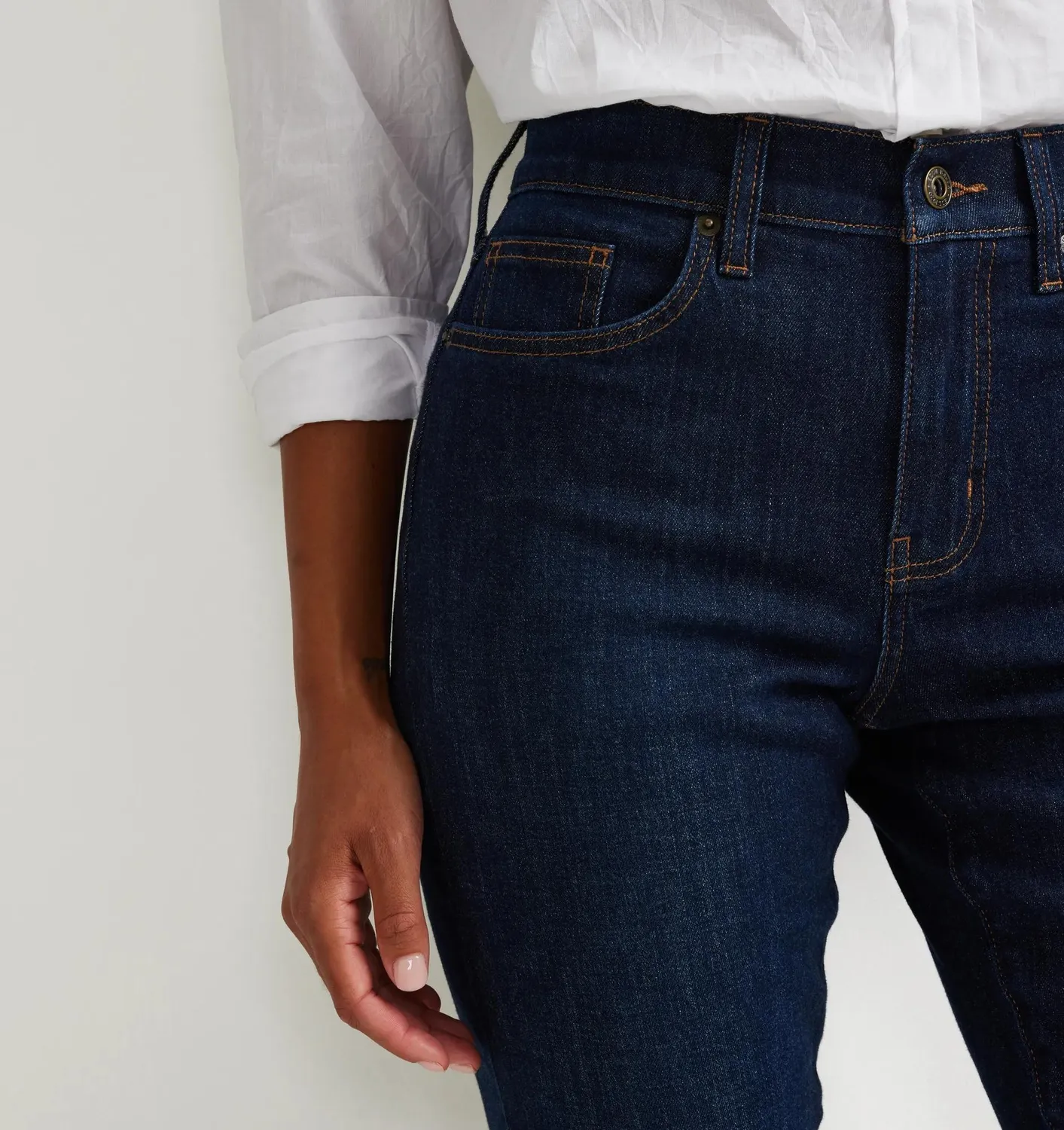 Eddie Bauer Boyfriend Mid-Rise blugi dama Indigo elasticitate mica