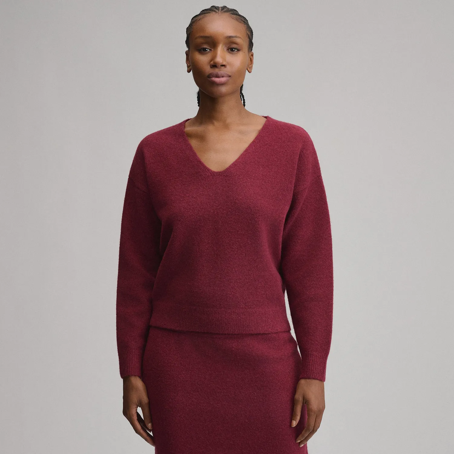 Eddie Bauer V-Neck pulover dama Charcoal Heather calduros