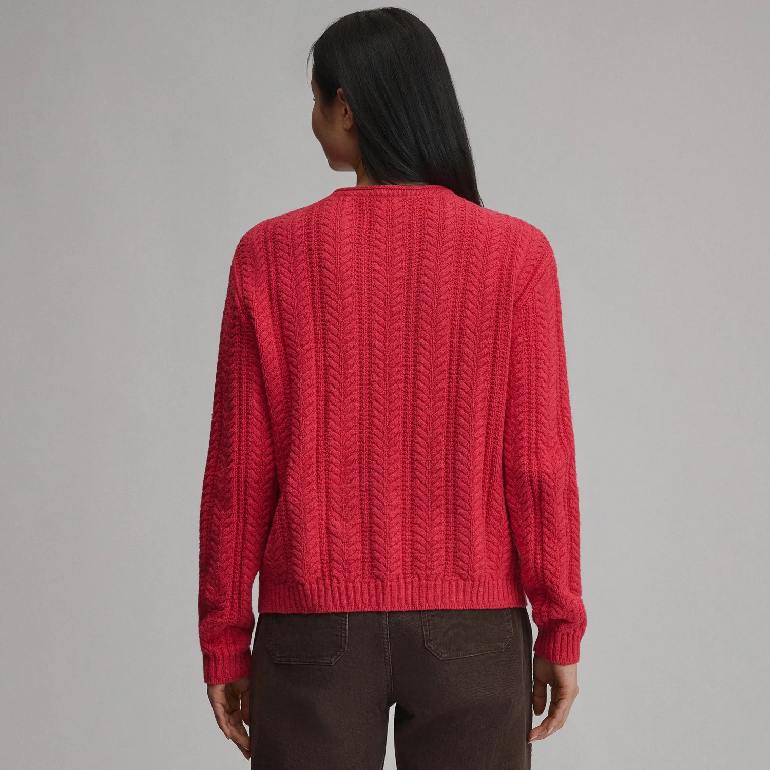 Eddie Bauer Cotton Cable Crew pulover dama bumbac chili calduros