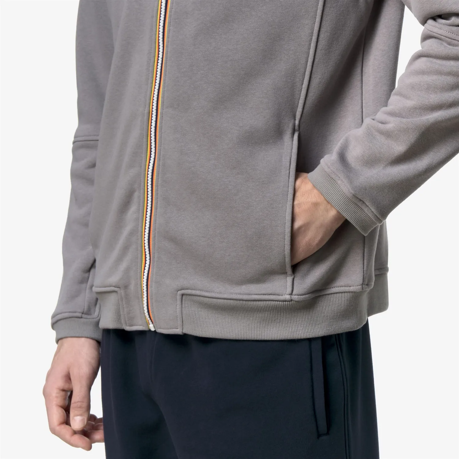 K-Way Pepin Poly Cotton hanorac unisex Grey Frost fleece usor