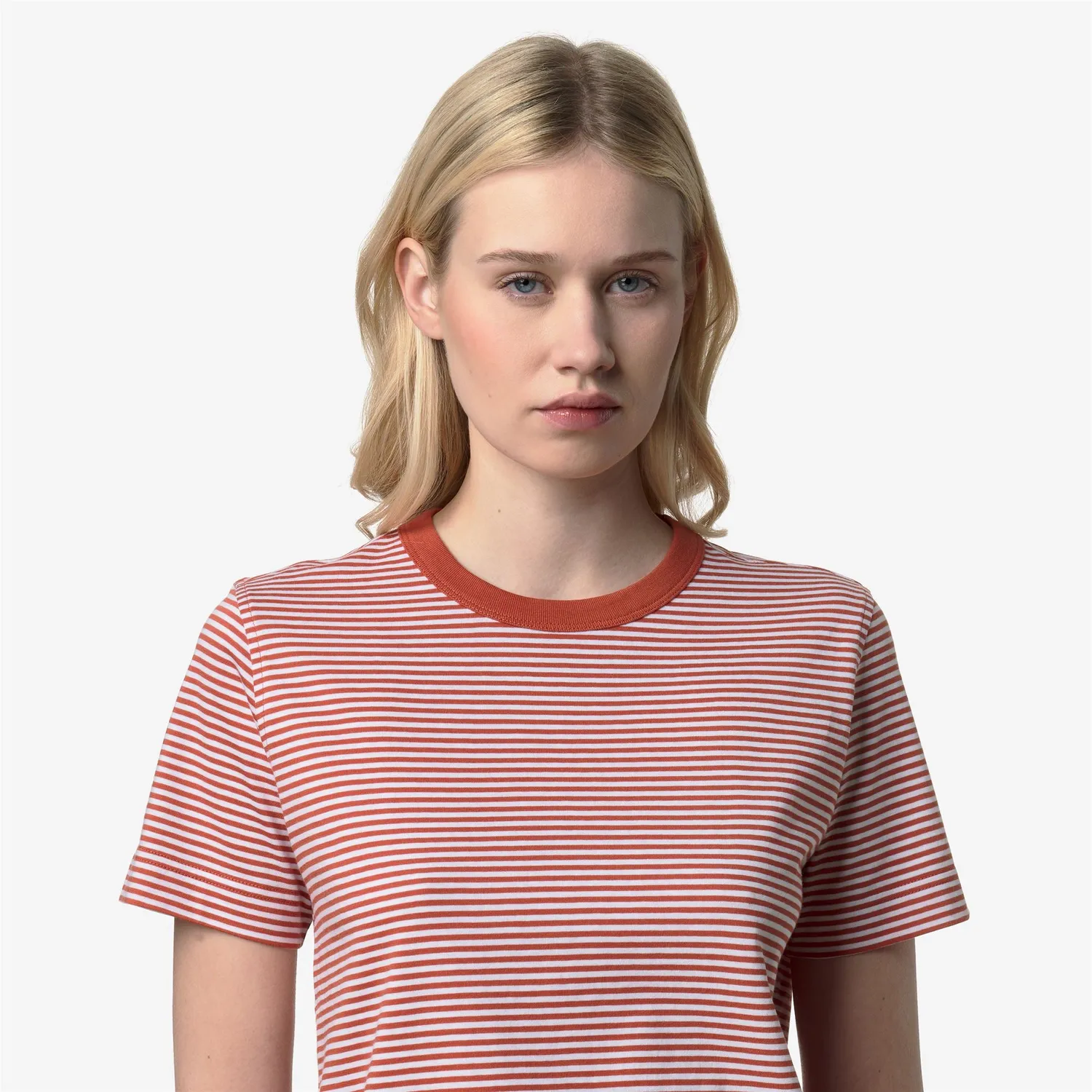 K-Way Elodie Slimline Jersey tricou dama alb bumbac dungi