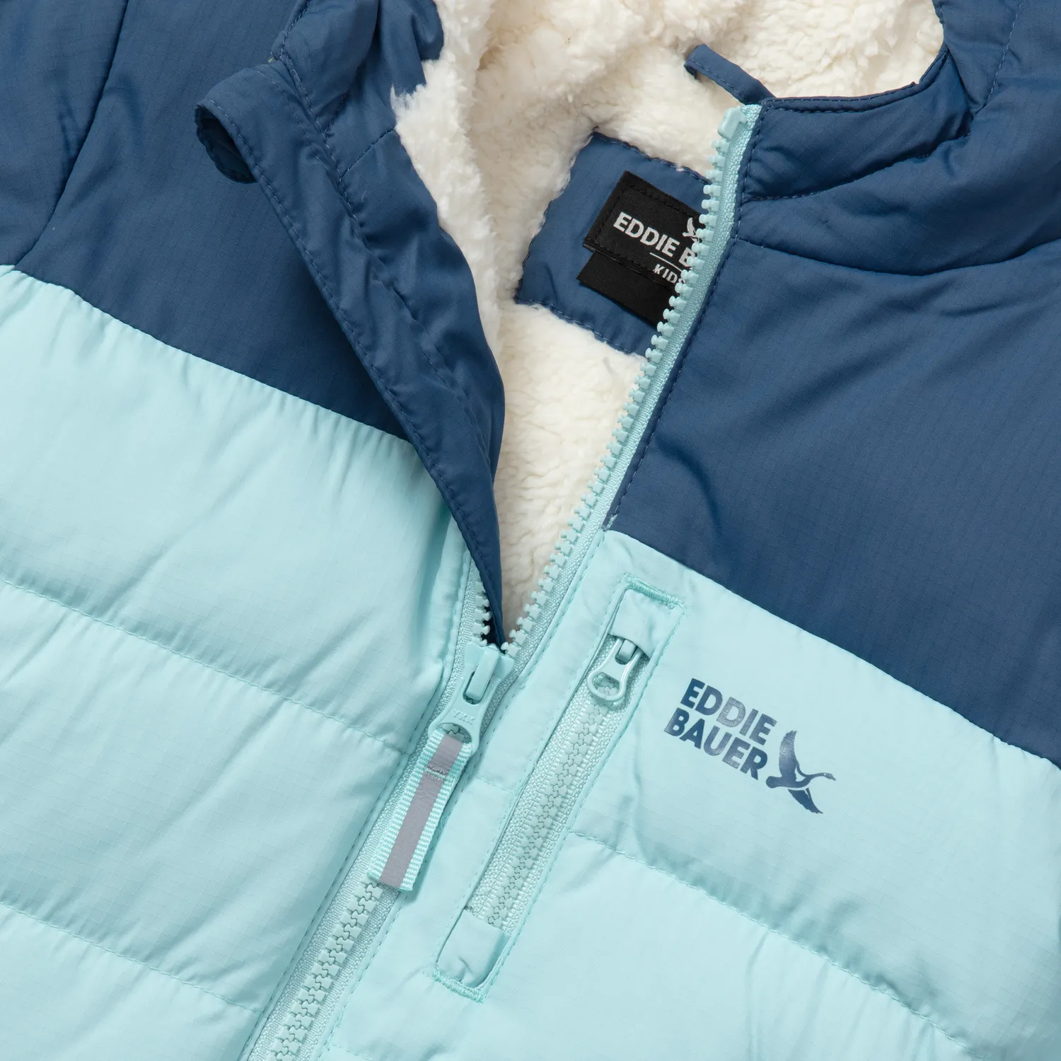 Eddie Bauer Classic Down geaca fetite canal blue puf