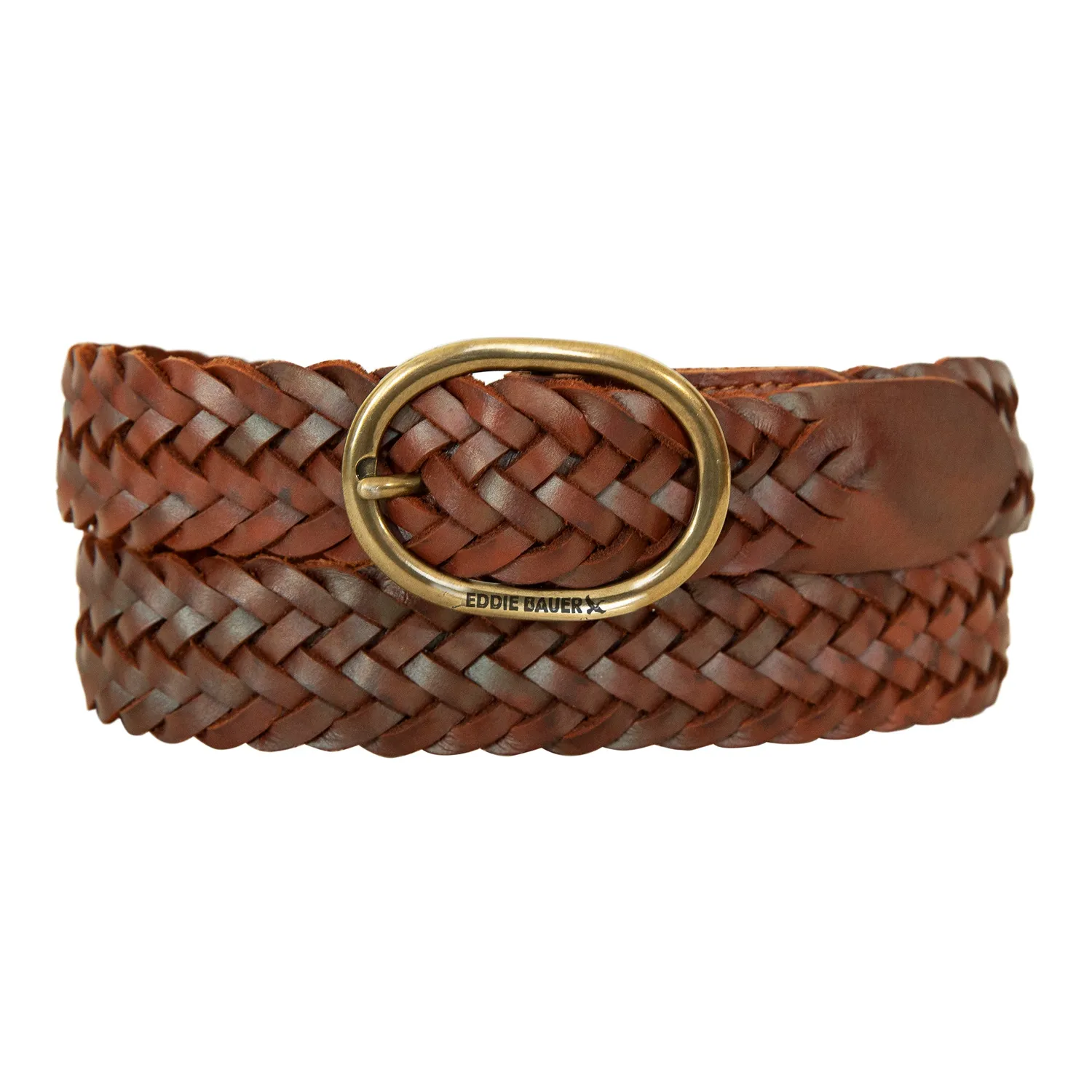 Eddie Bauer Center Bar Curea Piele Maro Impletita