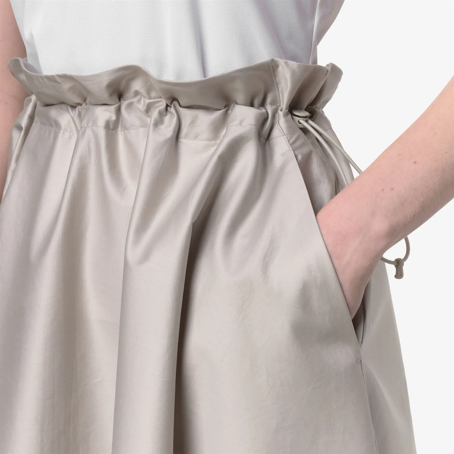K-Way Gaelal Shiny Cotton fusta femei bej midi
