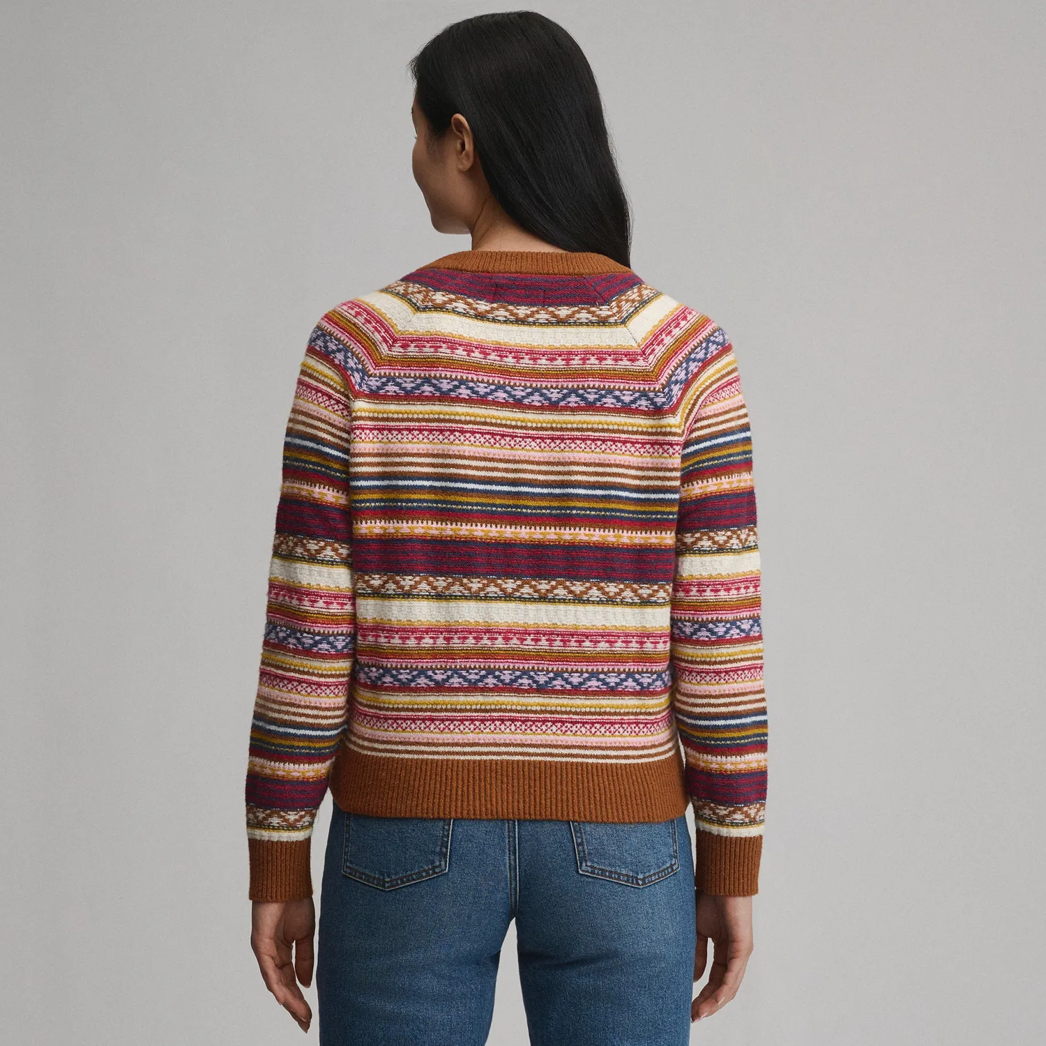 Eddie Bauer Signature Cardigan Stripe cardigan dungi rust heather