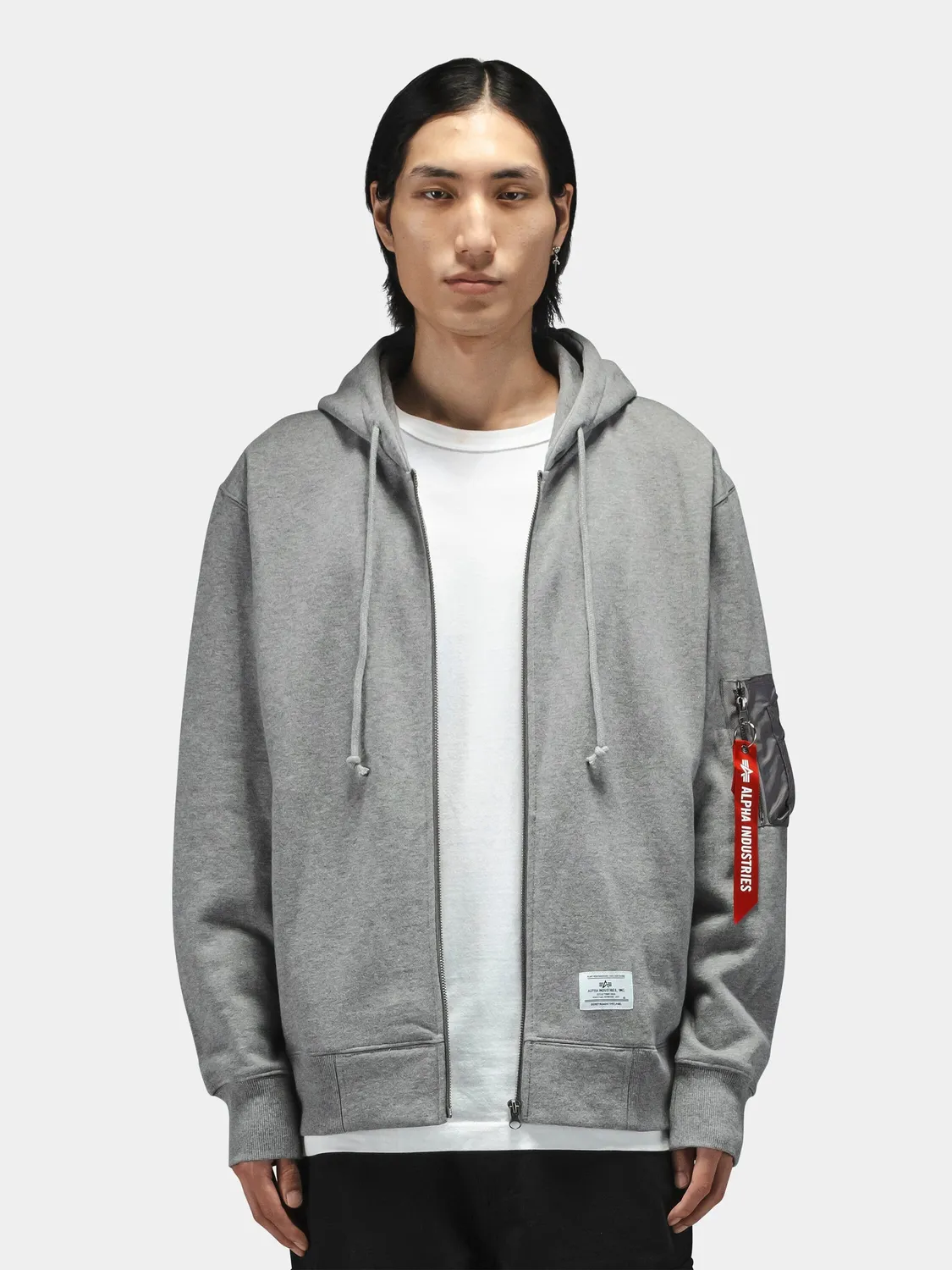 Alpha Industries Utility Pocket hanorac fermoar gri calduros