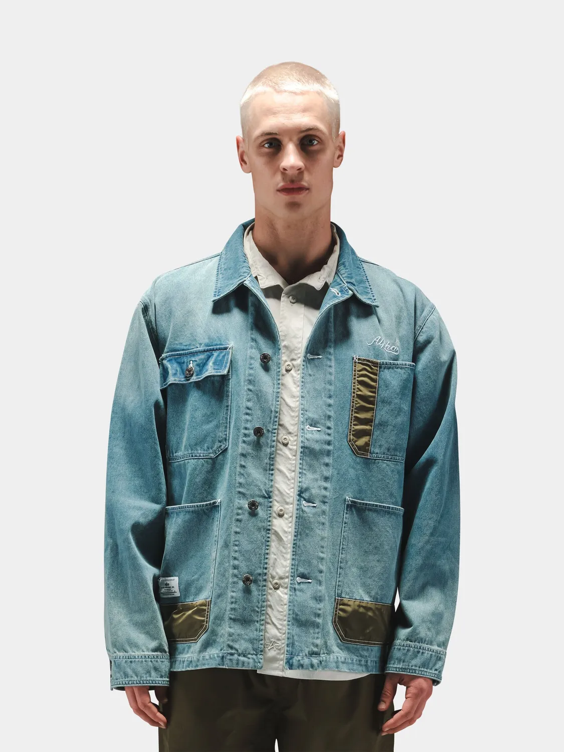 Alpha Industries Denim Chore palton Denim Blue bumbac