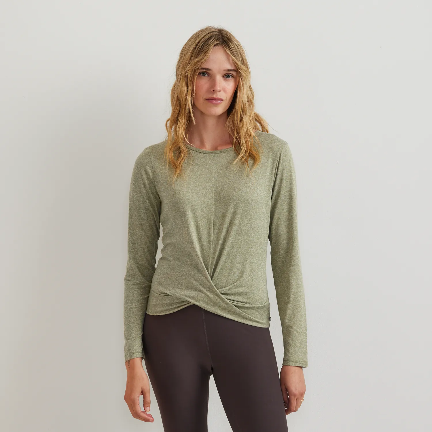 Eddie Bauer Surreal Wrap-Front Travel tricou maneca lunga Palm