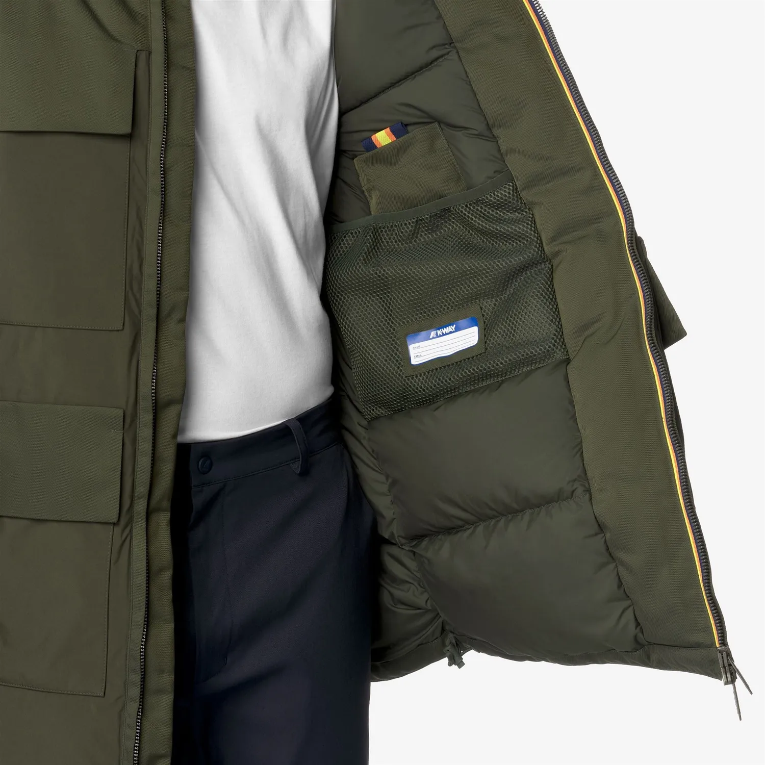 K-Way Hodel Fabric Mix geaca barbati verde puf gasca