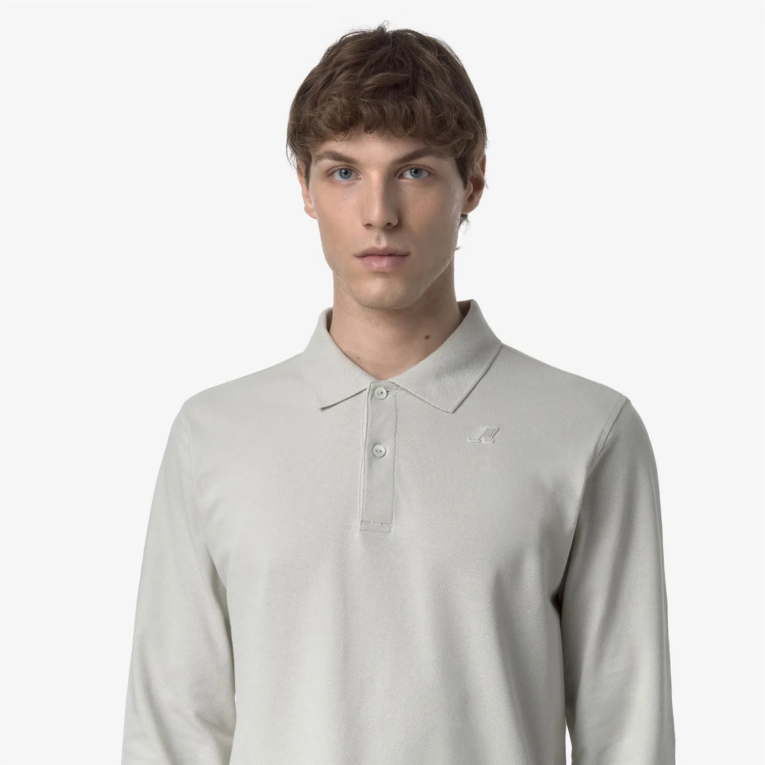 K-Way Monju Pique Slim polo barbati bej maneca lunga