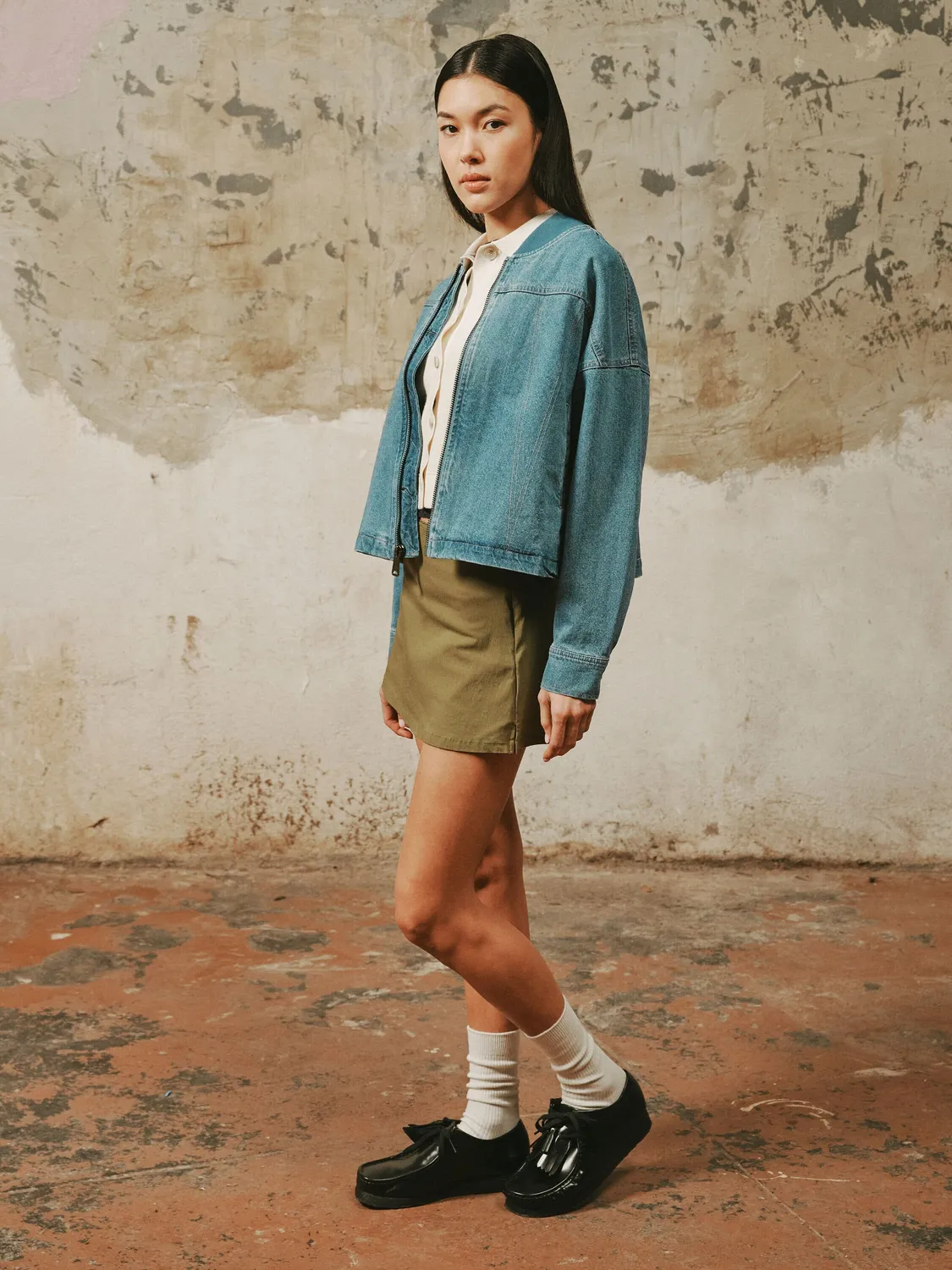 Alpha Industries Denim Relaxed Flight geaca dama denim blue poliester
