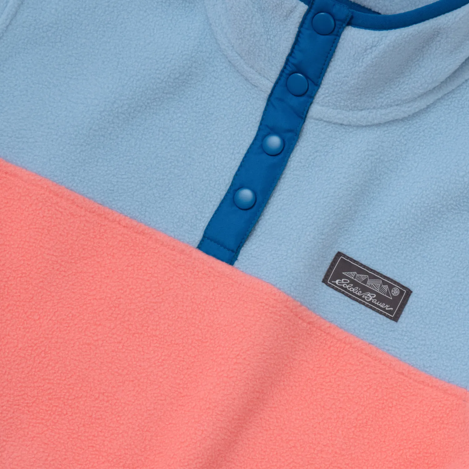 Eddie Bauer Quest Fleece Snap Neck pulover Carnation moale