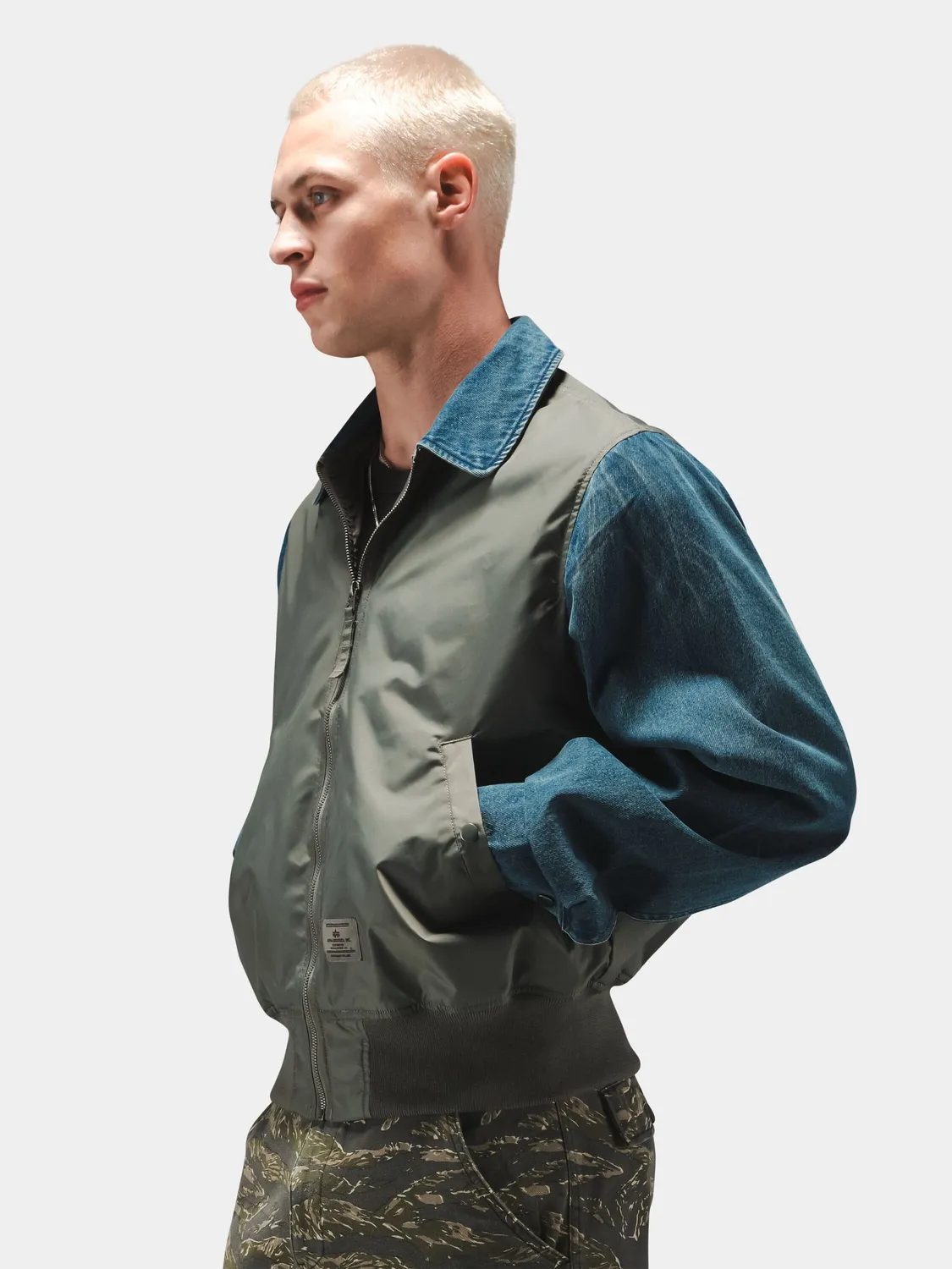 Alpha Industries Denim Relaxed Mixed Media flight gri