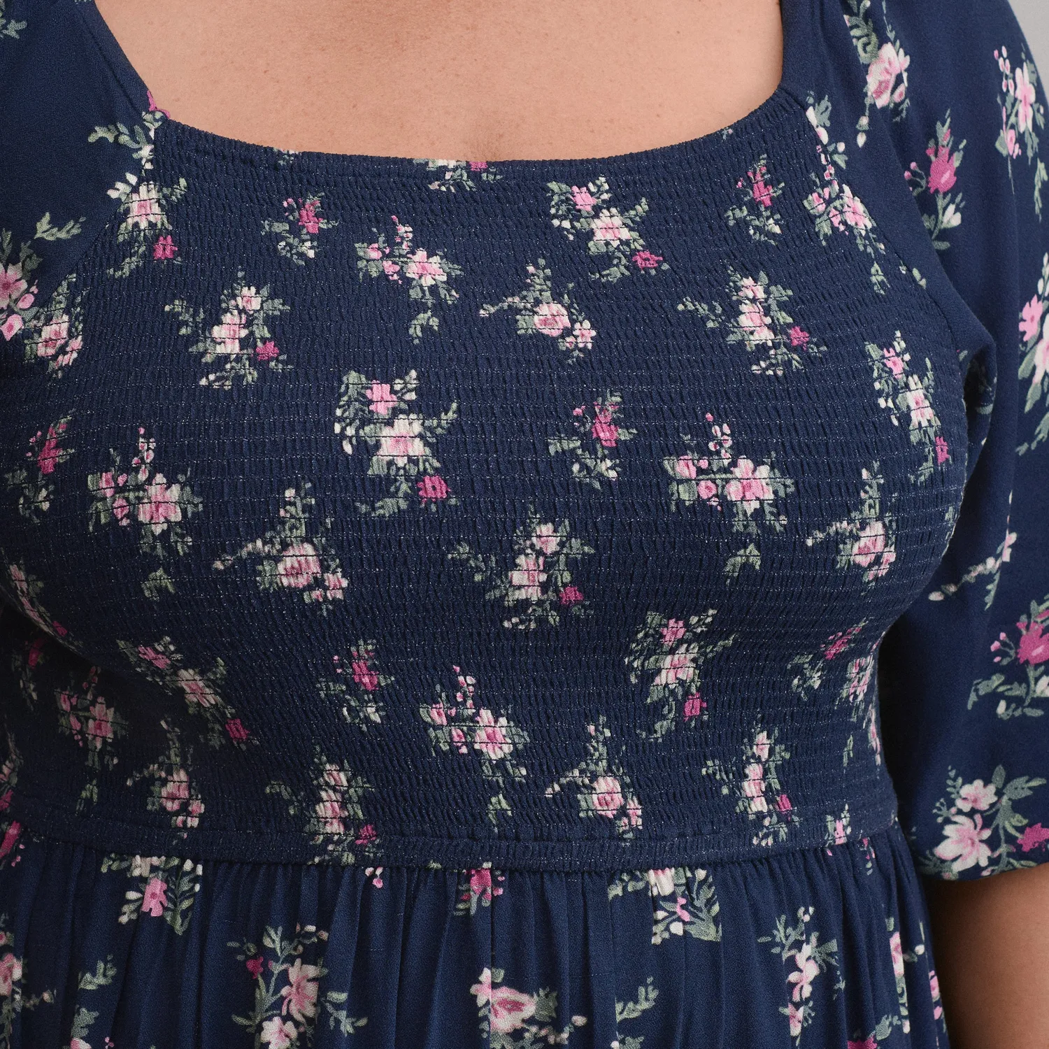 Eddie Bauer Smocked Bodice rochie dama Brook maneca 3/4