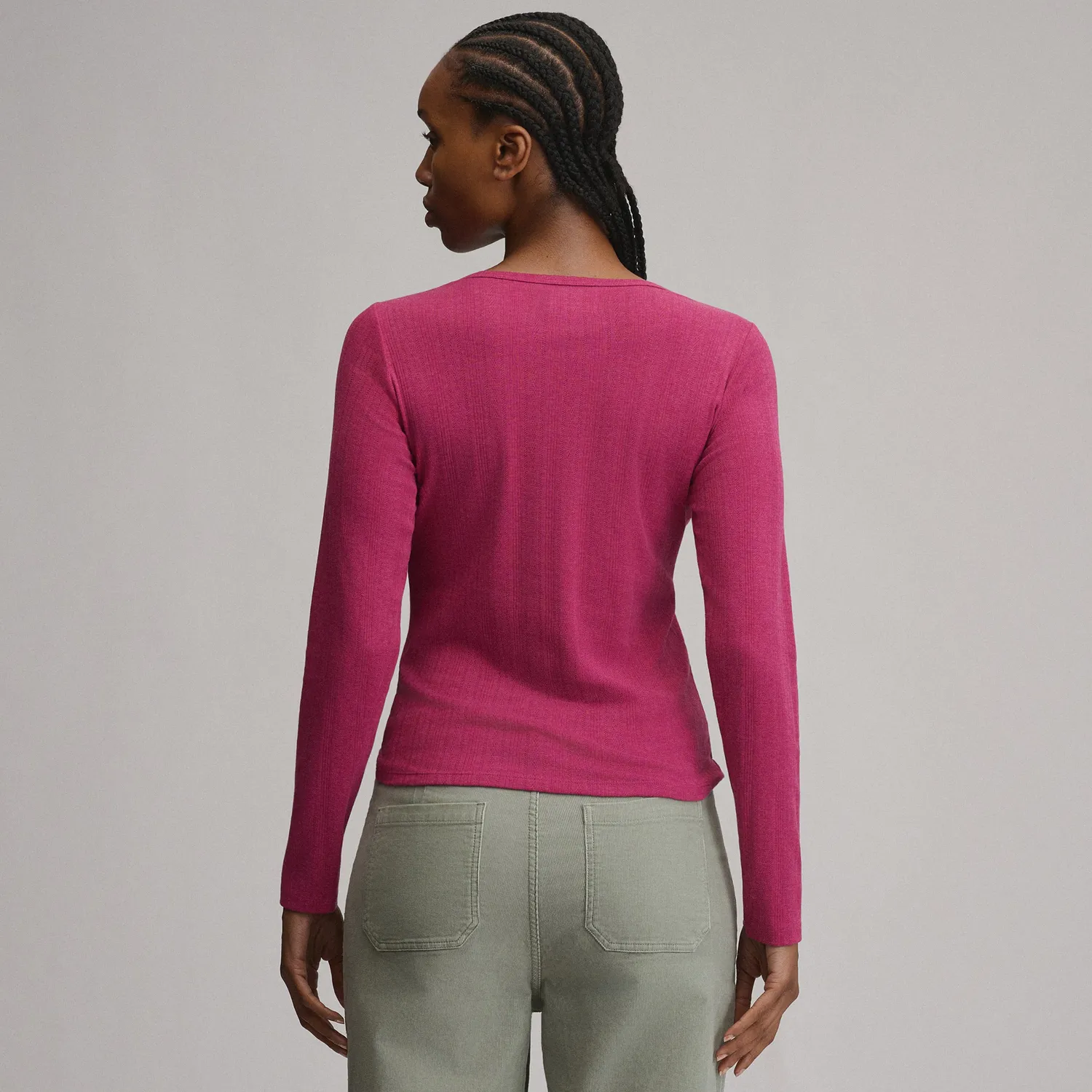 Eddie Bauer Pointelle bluza albastra dama M