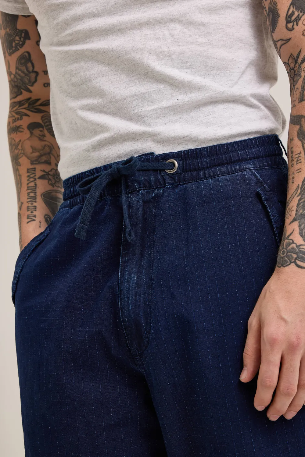 Alpha Industries Alpha x Lee Snowpant pantaloni Indigo ripstop bumbac