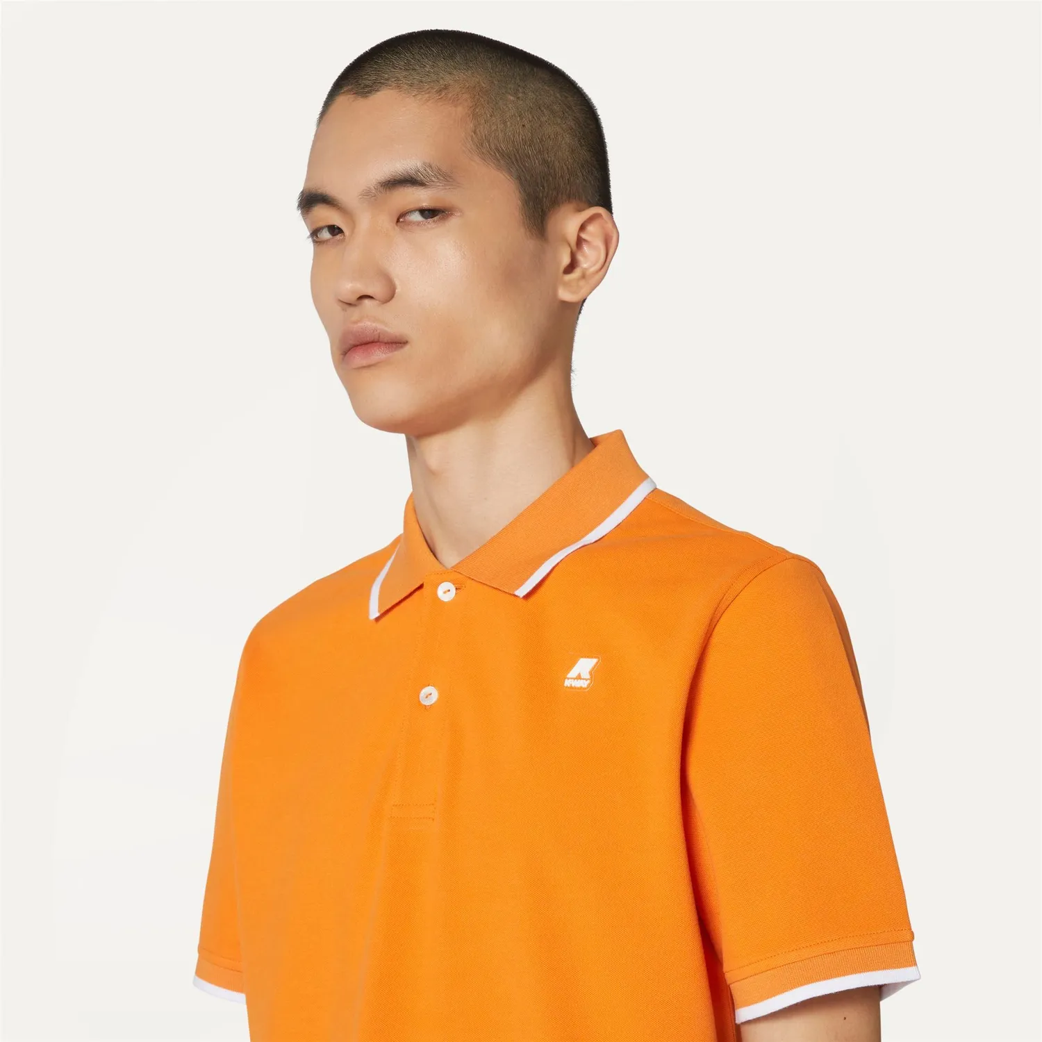 K-Way Kai KAI tricou polo bărbați portocaliu bumbac