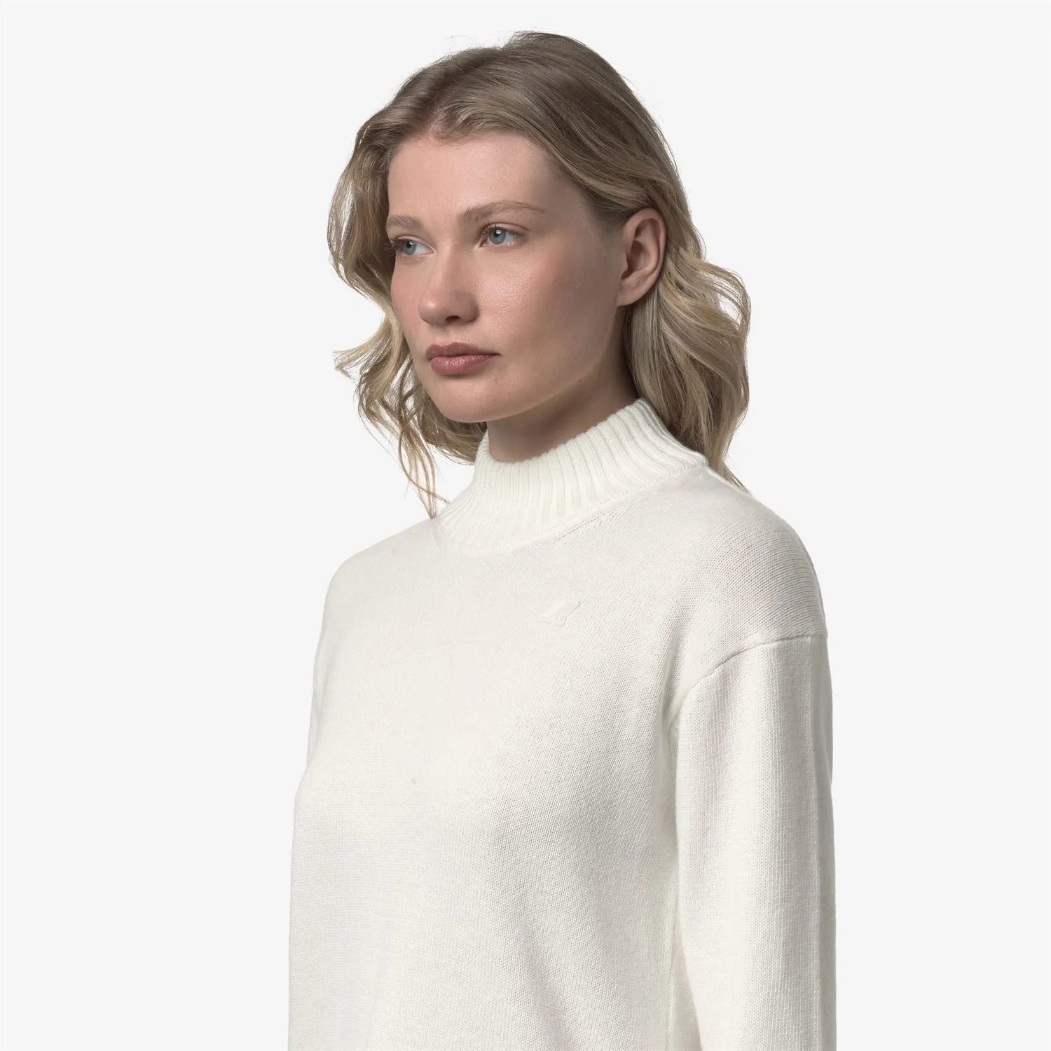 K-Way Agata Cotton Cashmere pulover damă alb cu cașmir