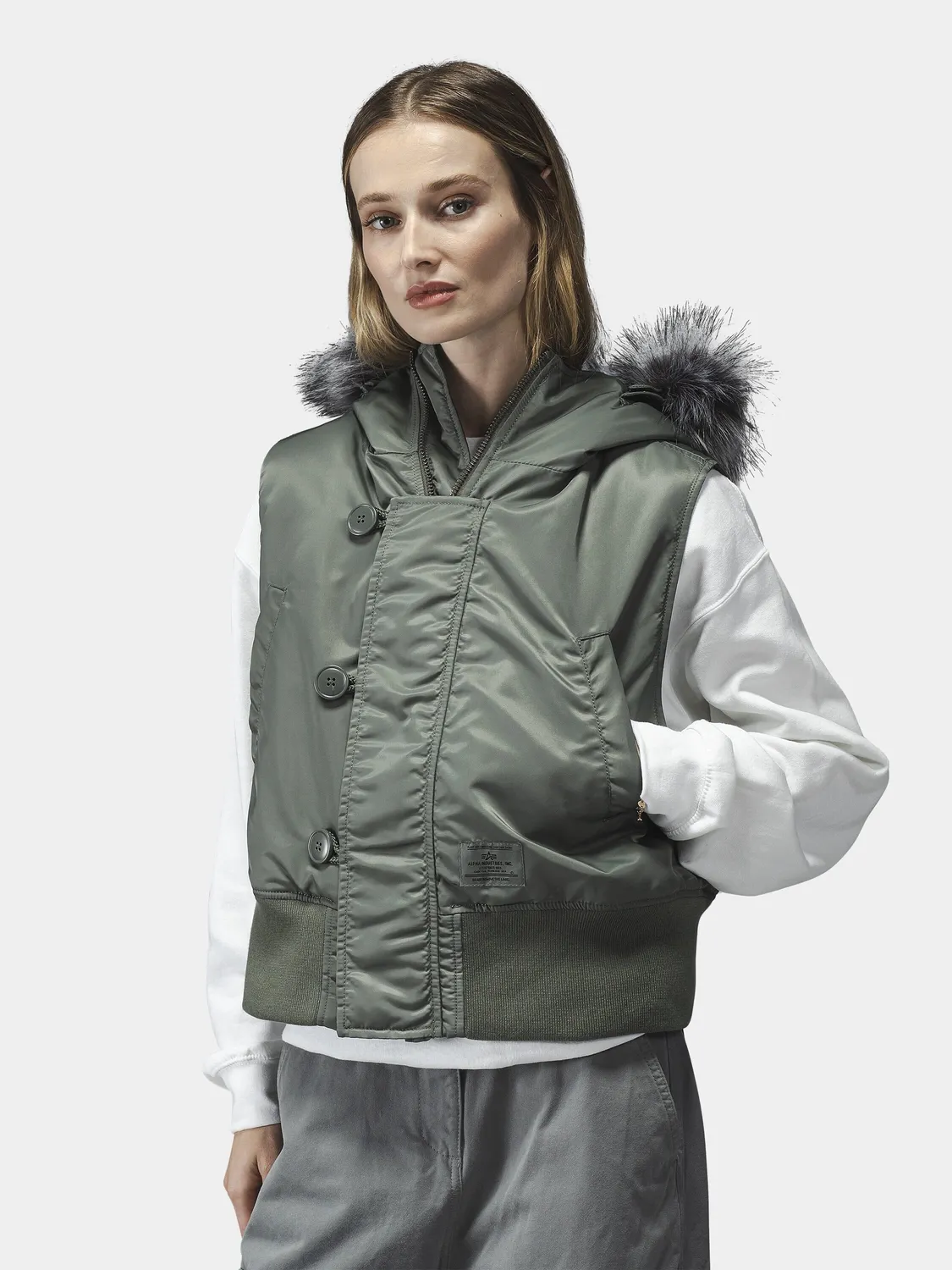Alpha Industries N-2B Vest vesta dama Field Gray calduroasa