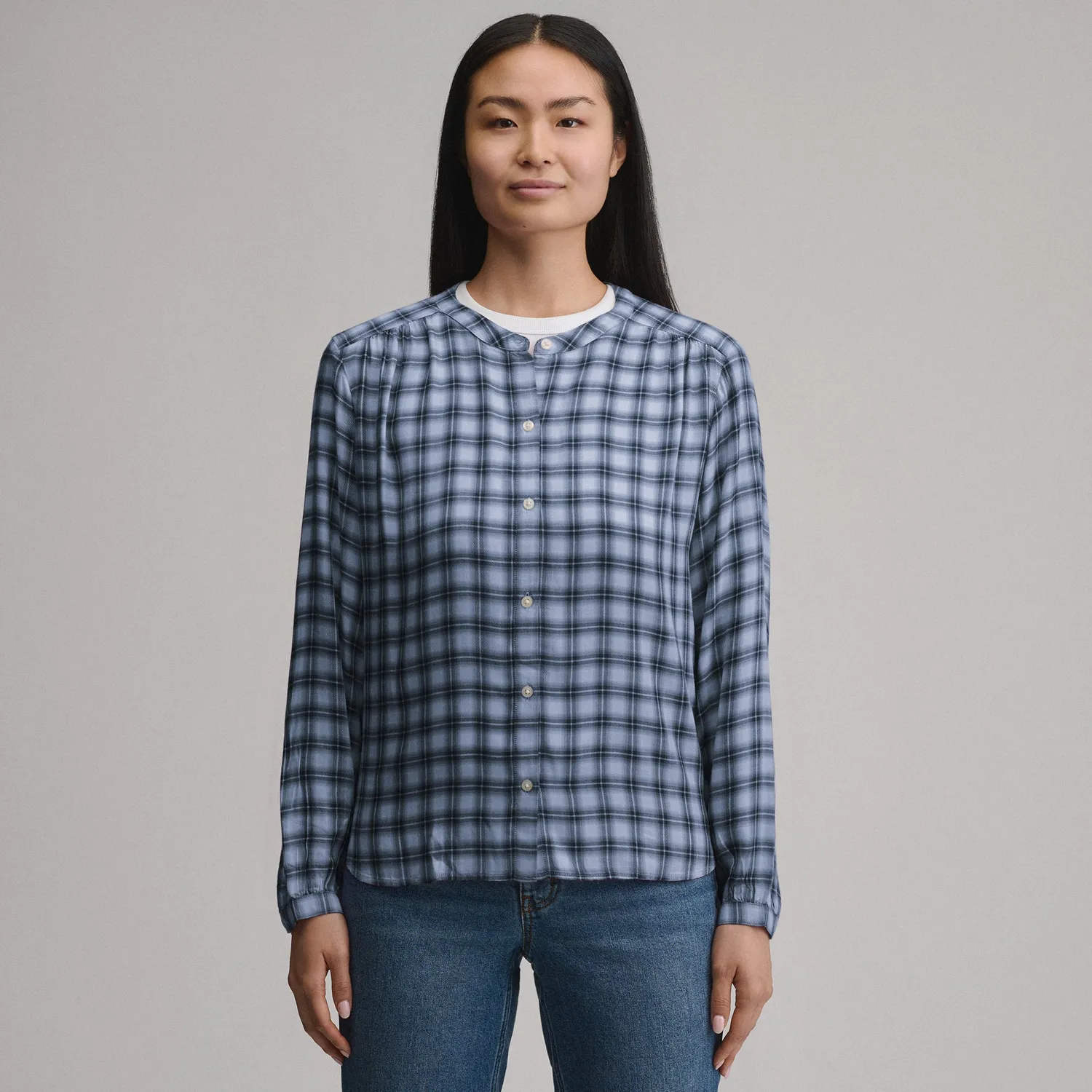 Eddie Bauer Drapey camasa dama carouri Blush