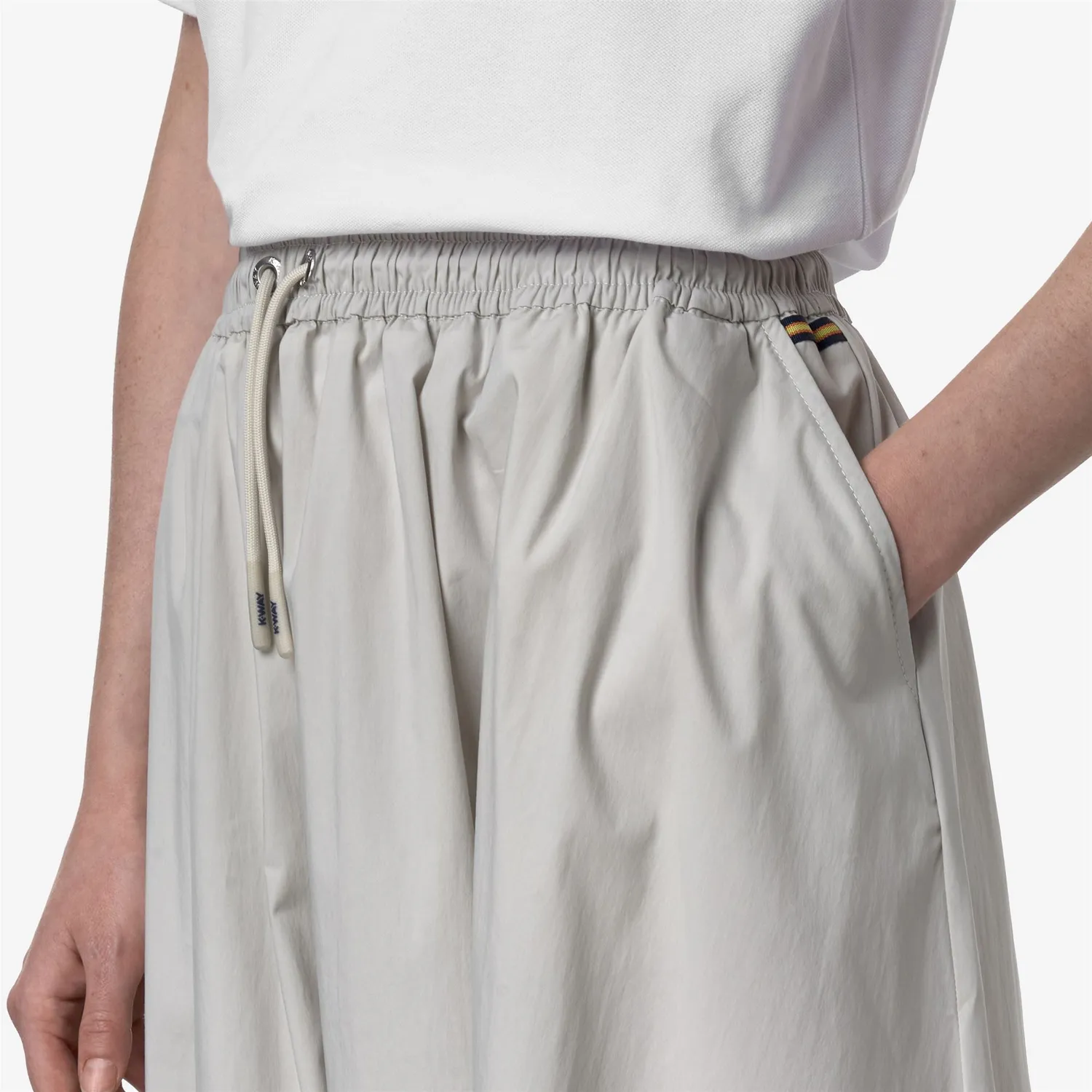 K-Way Mosella Light Poplin Tech fusta dama Beige Lt lunga
