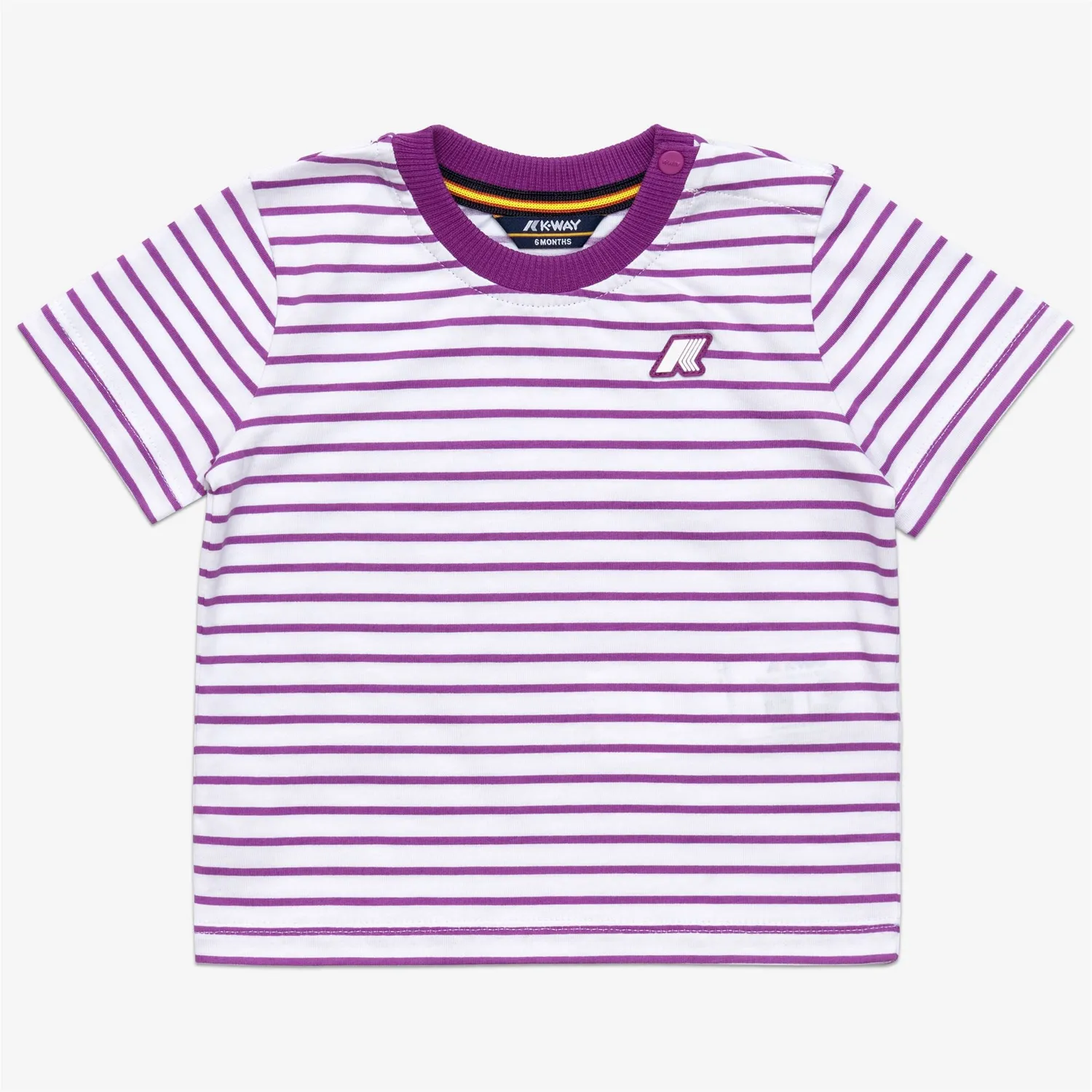 K-Way Pete Set Stripes Jersey set copii alb-violet 6-24M