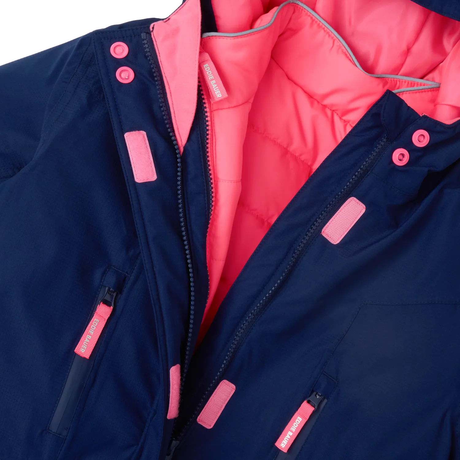 Eddie Bauer Powder Search Girls 3-In-1 geaca iarna roz impermeabila