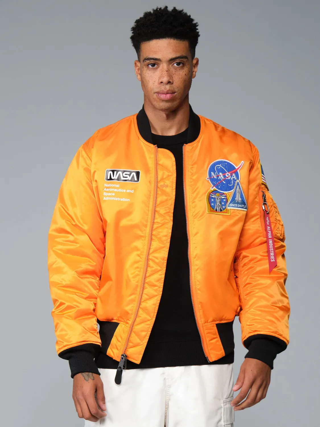 Alpha Industries NASA Galaxy MA-1 bomber portocaliu