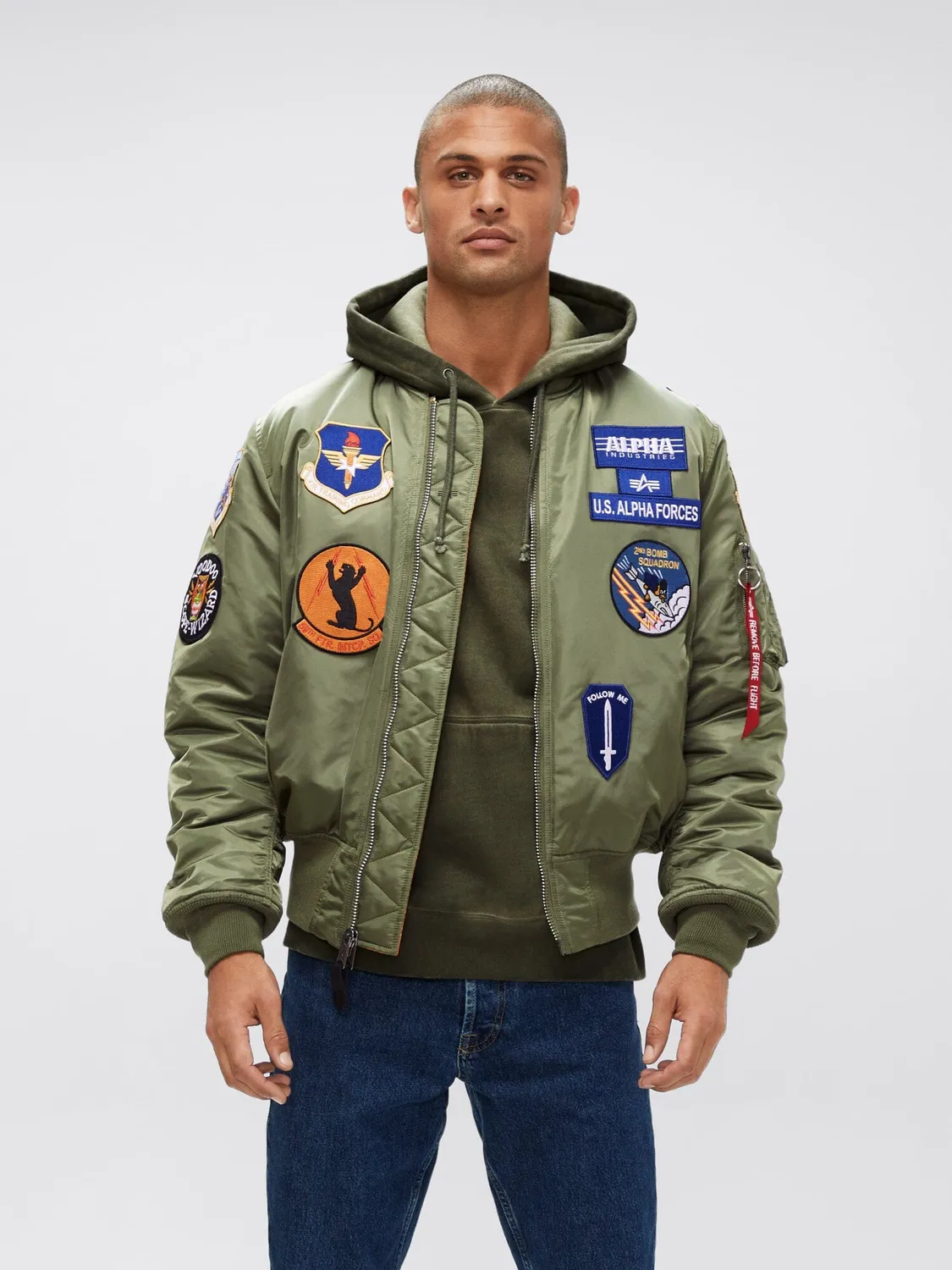 Alpha Industries MA-1 Squadron geaca bomber sage rezistenta la apa