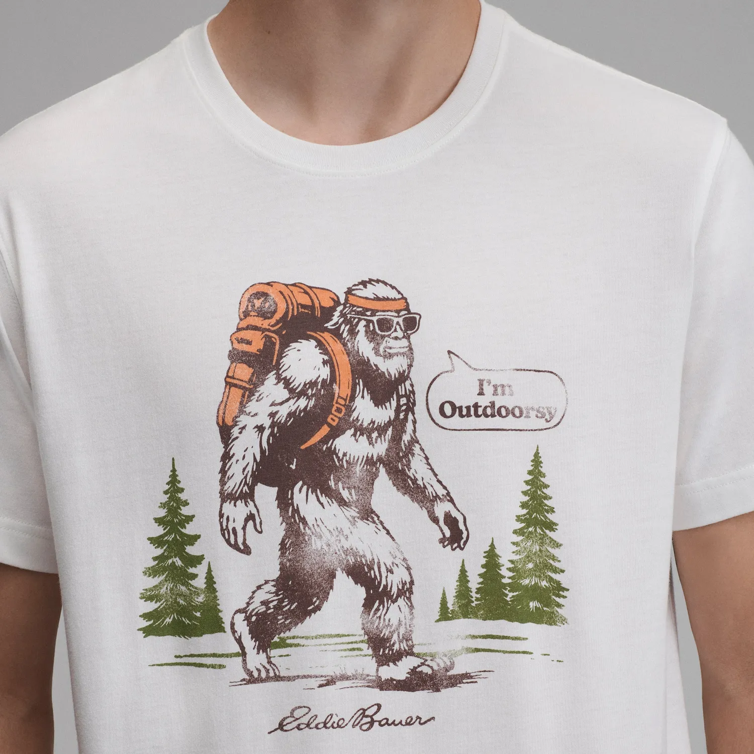 Eddie Bauer Outdoorsy Squatch tricou barbati Ivory