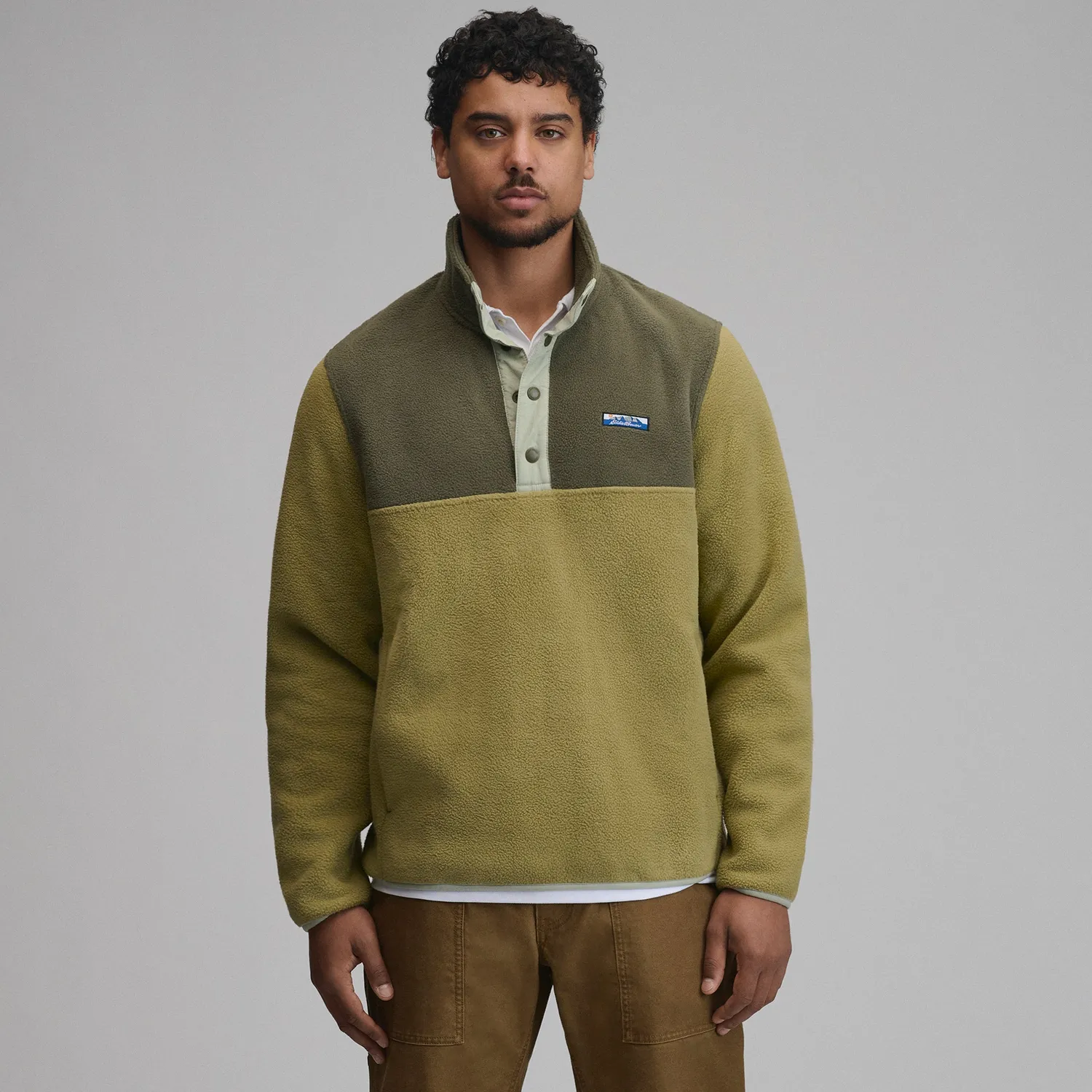 Eddie Bauer Authentic Outdoor polar barbati verde snap