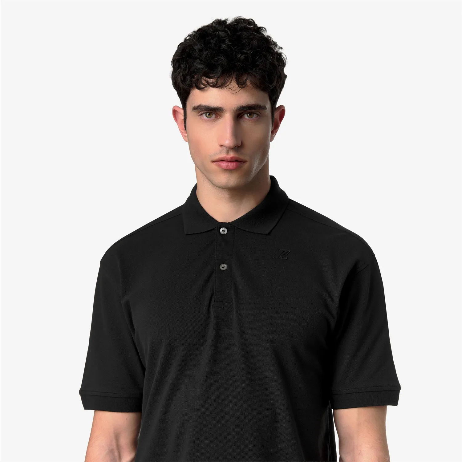 K-Way Simor Pique polo barbati negru bumbac elastic
