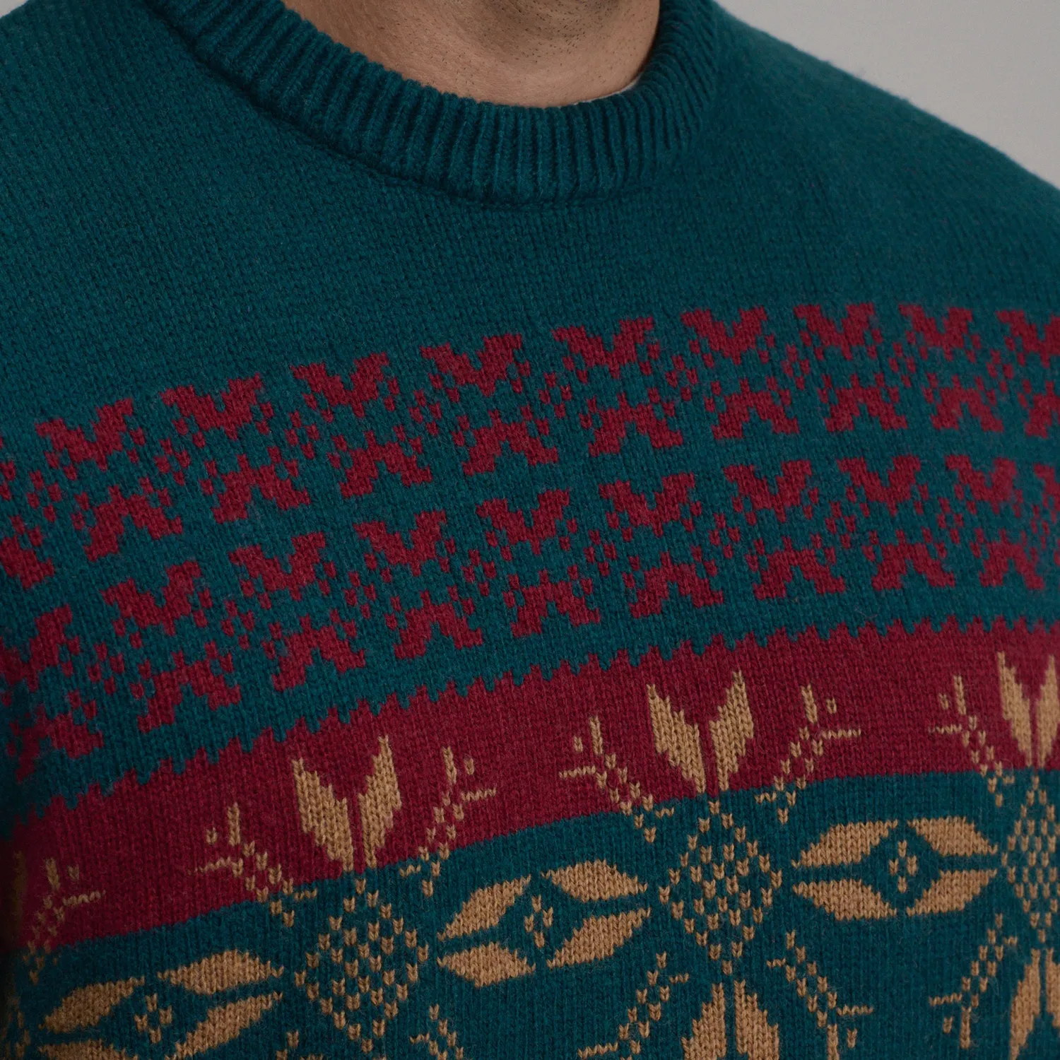 Eddie Bauer Holiday Jacquard pulover Chili festiv