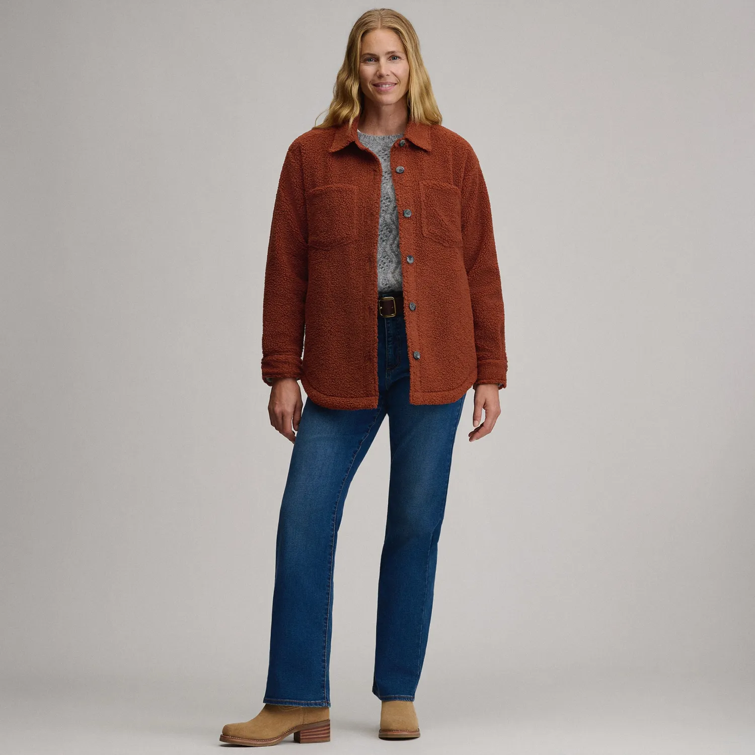 Eddie Bauer Fleece Shirt geaca dama ivory calduroasa