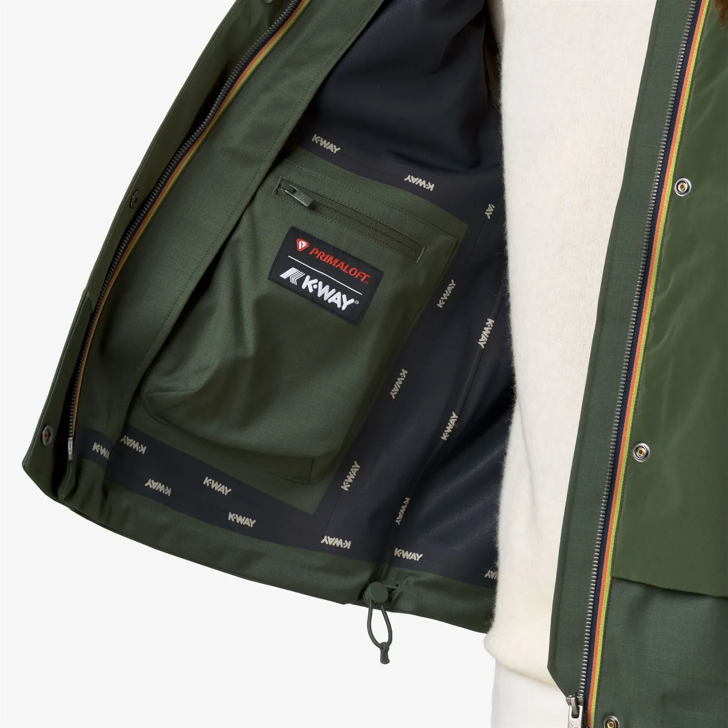 K-Way Isan Wool Nylon Mix geaca dama verde lana