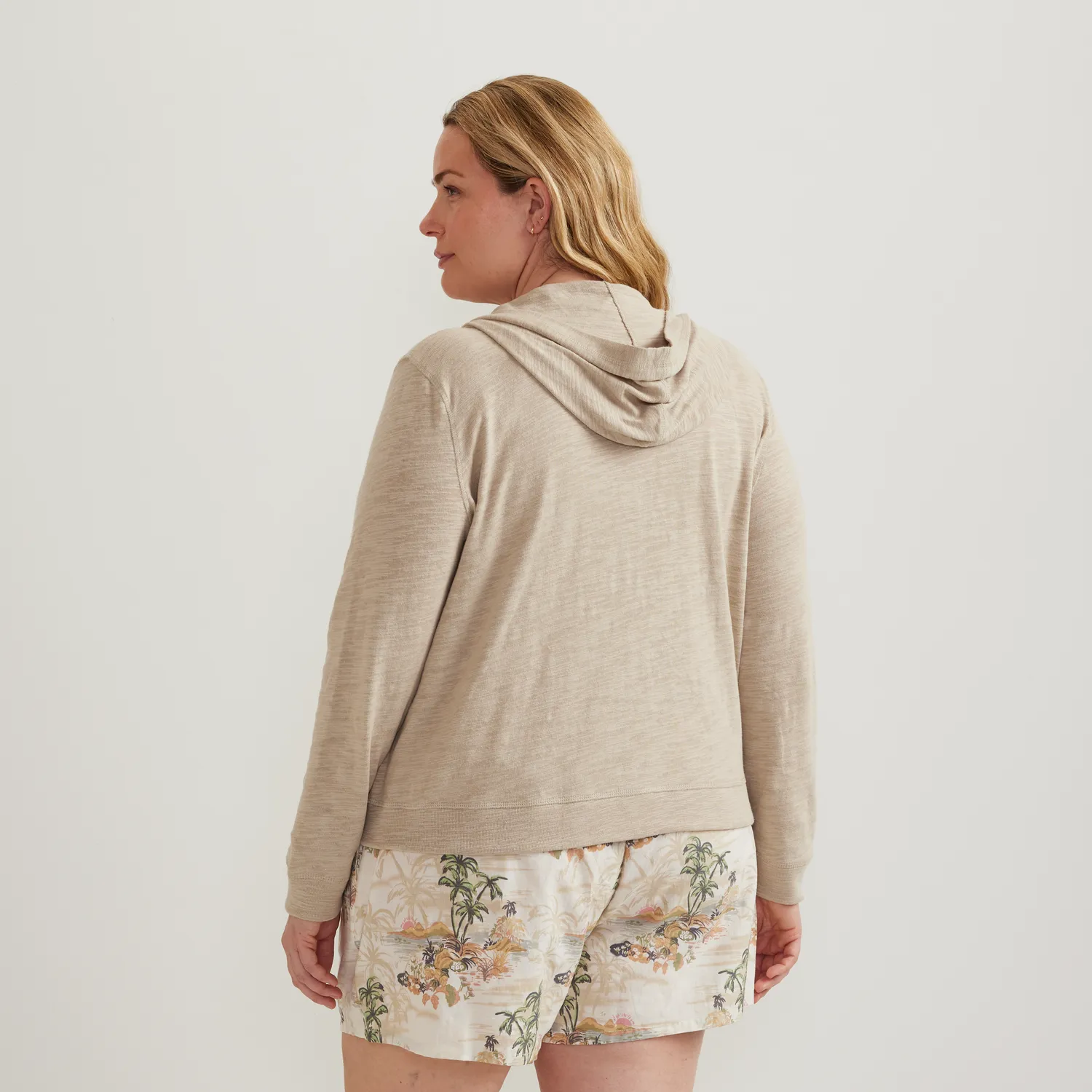 Eddie Bauer Waverly Cotton Slub hanorac Vintage Rose cu fermoar
