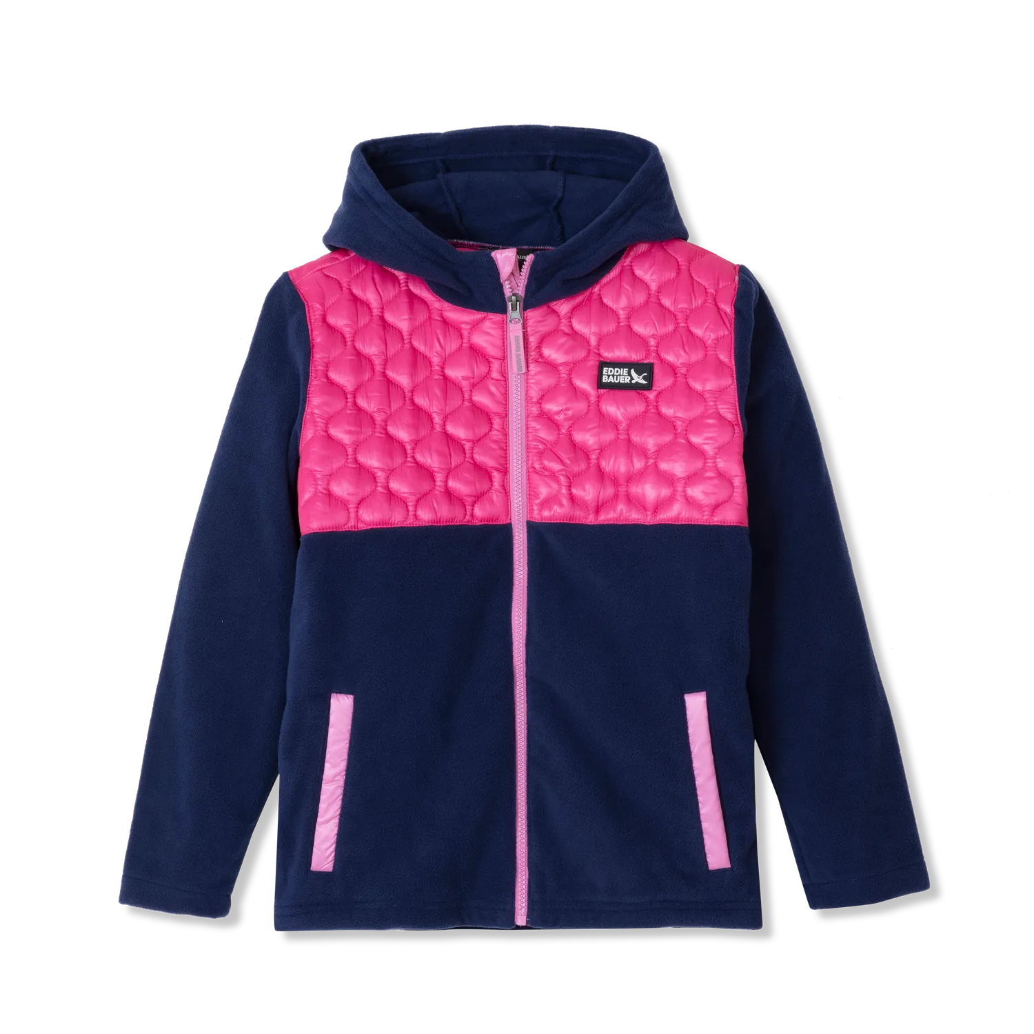 Eddie Bauer Quest Fleece Mixed Media Hooded geaca copii navy blue