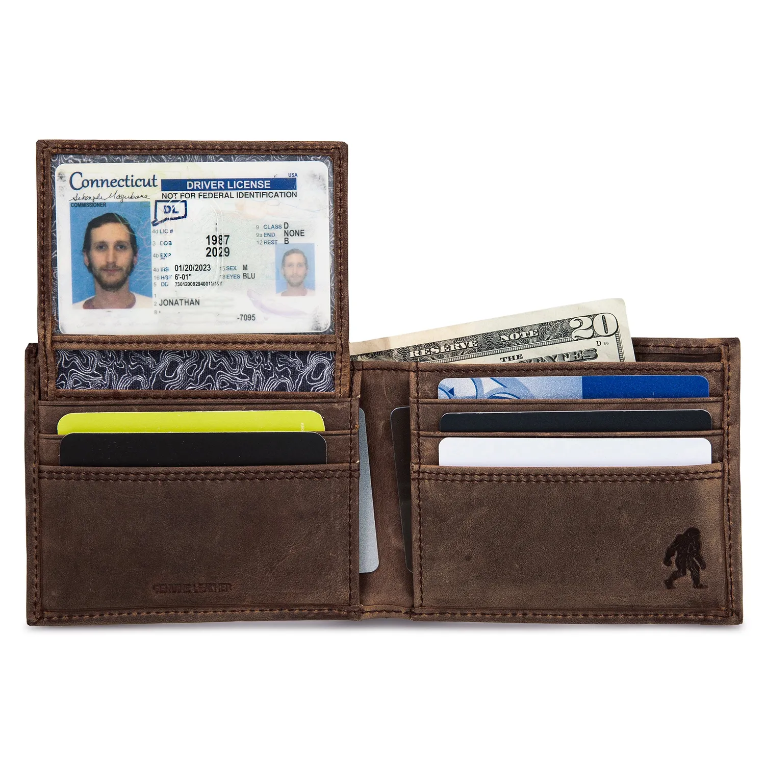 Eddie Bauer Passcase portofel piele Tan Sasquatch RFID