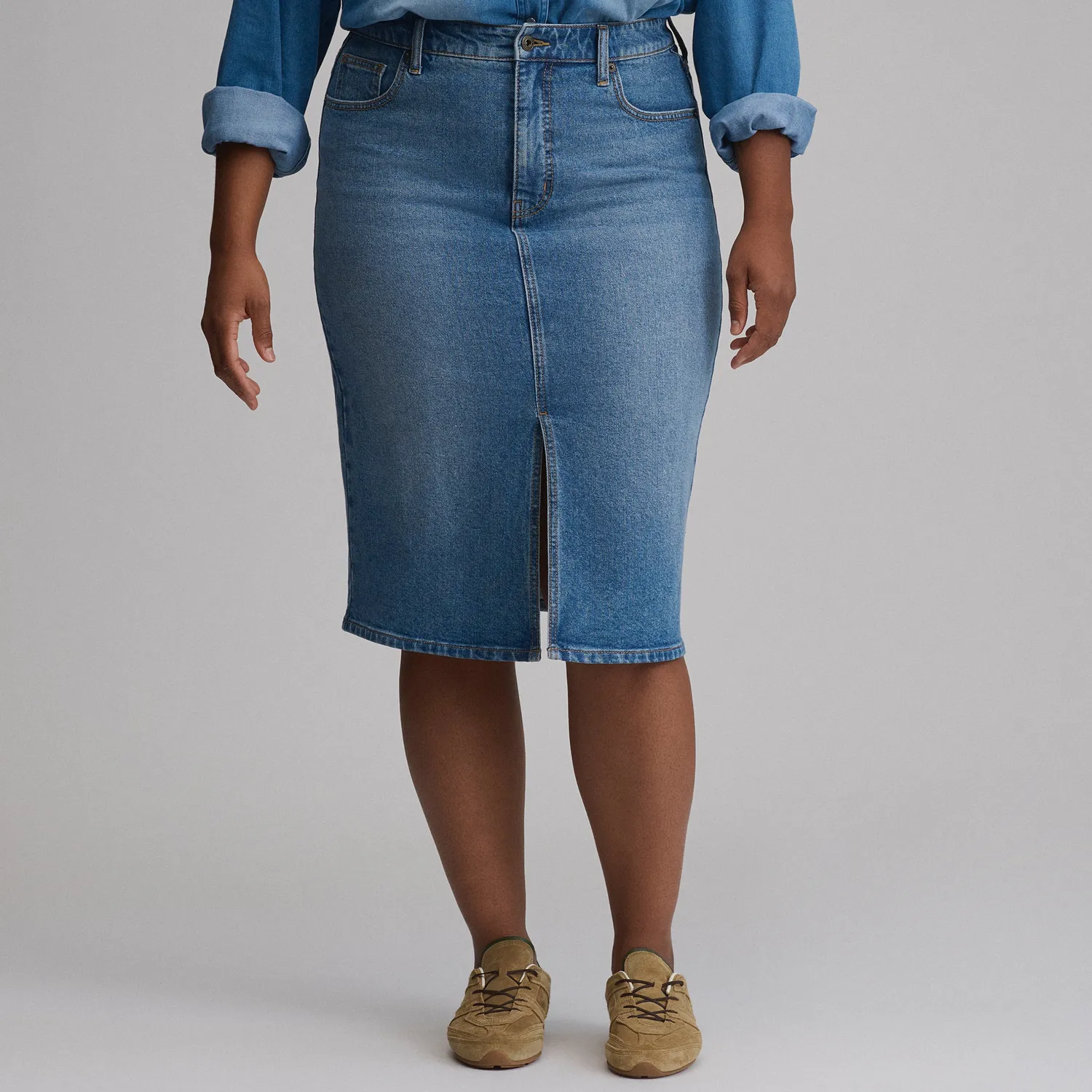 Eddie Bauer Iconic fusta denim dama Vintage clasica