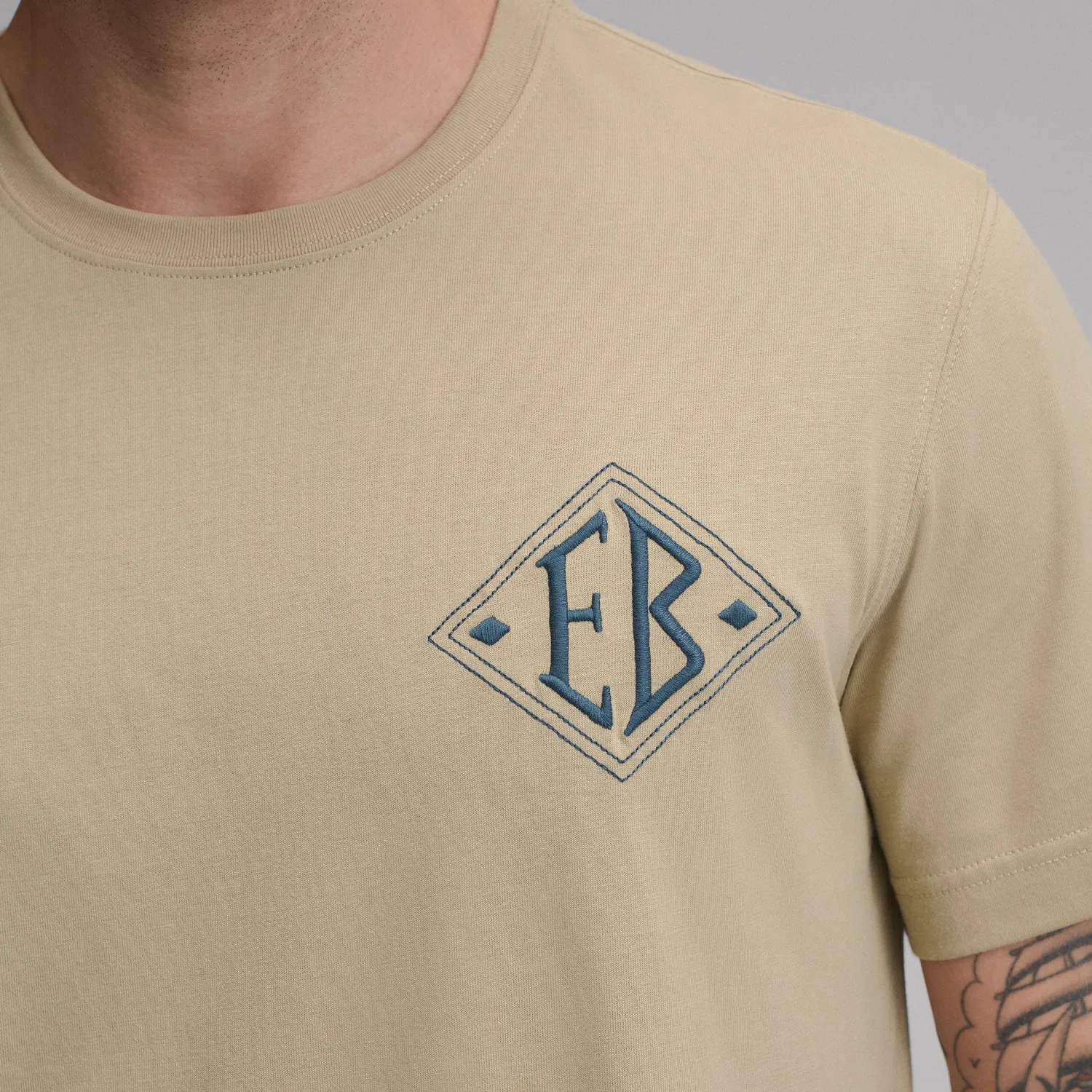 Eddie Bauer EB Goose Embroidered tricou barbati bej bumbac