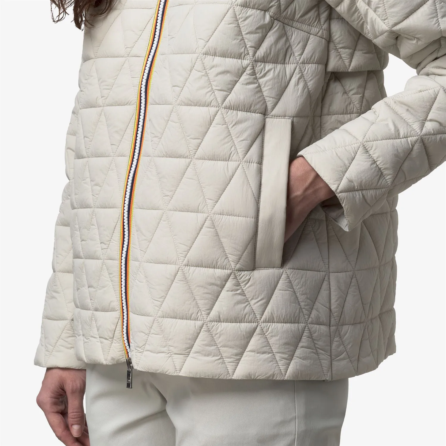 K-Way Madlaine Diamond Quilted Warm geacă damă bej matlasată