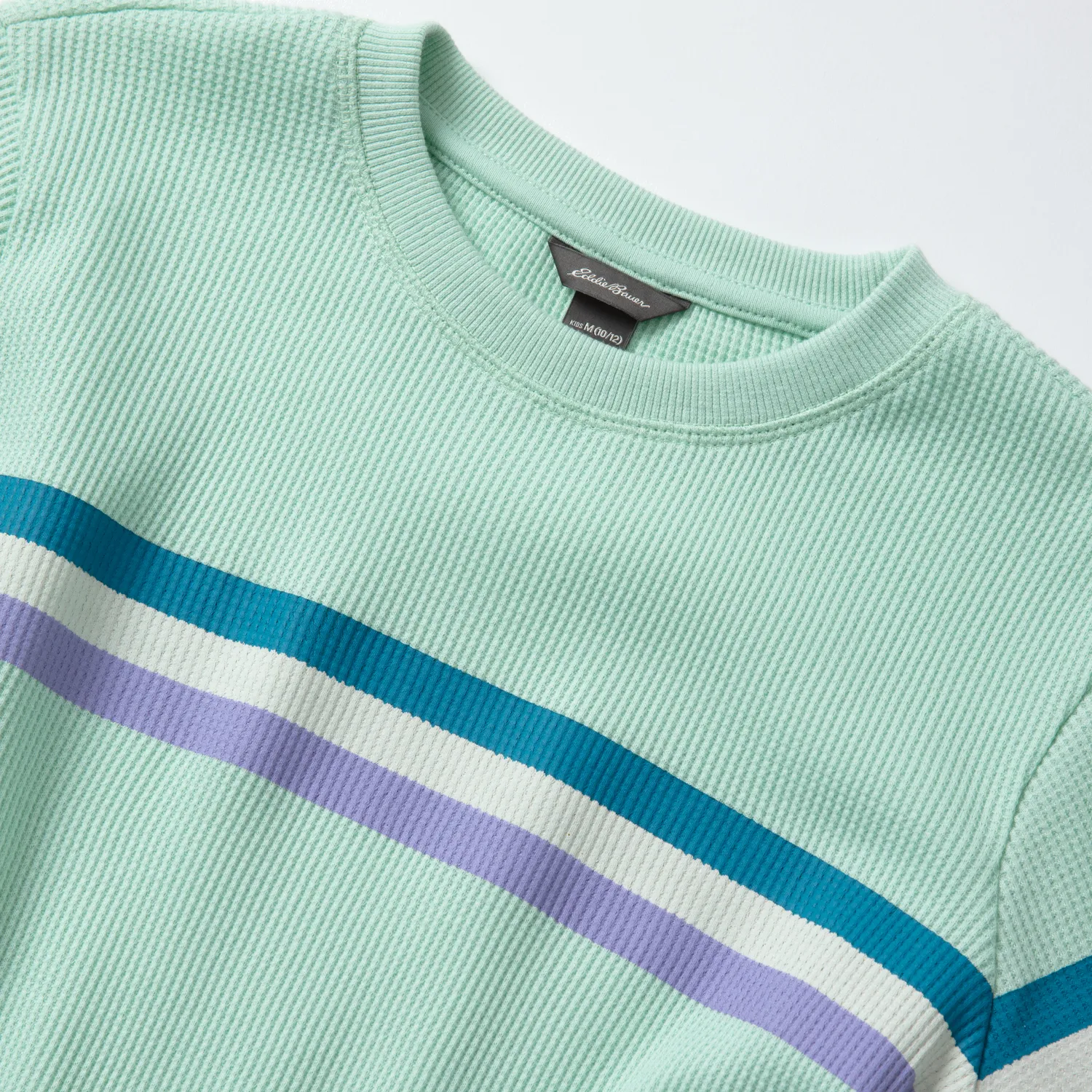Eddie Bauer Myriad Thermal Stripe tricou fete Aqua Sky dungi termice